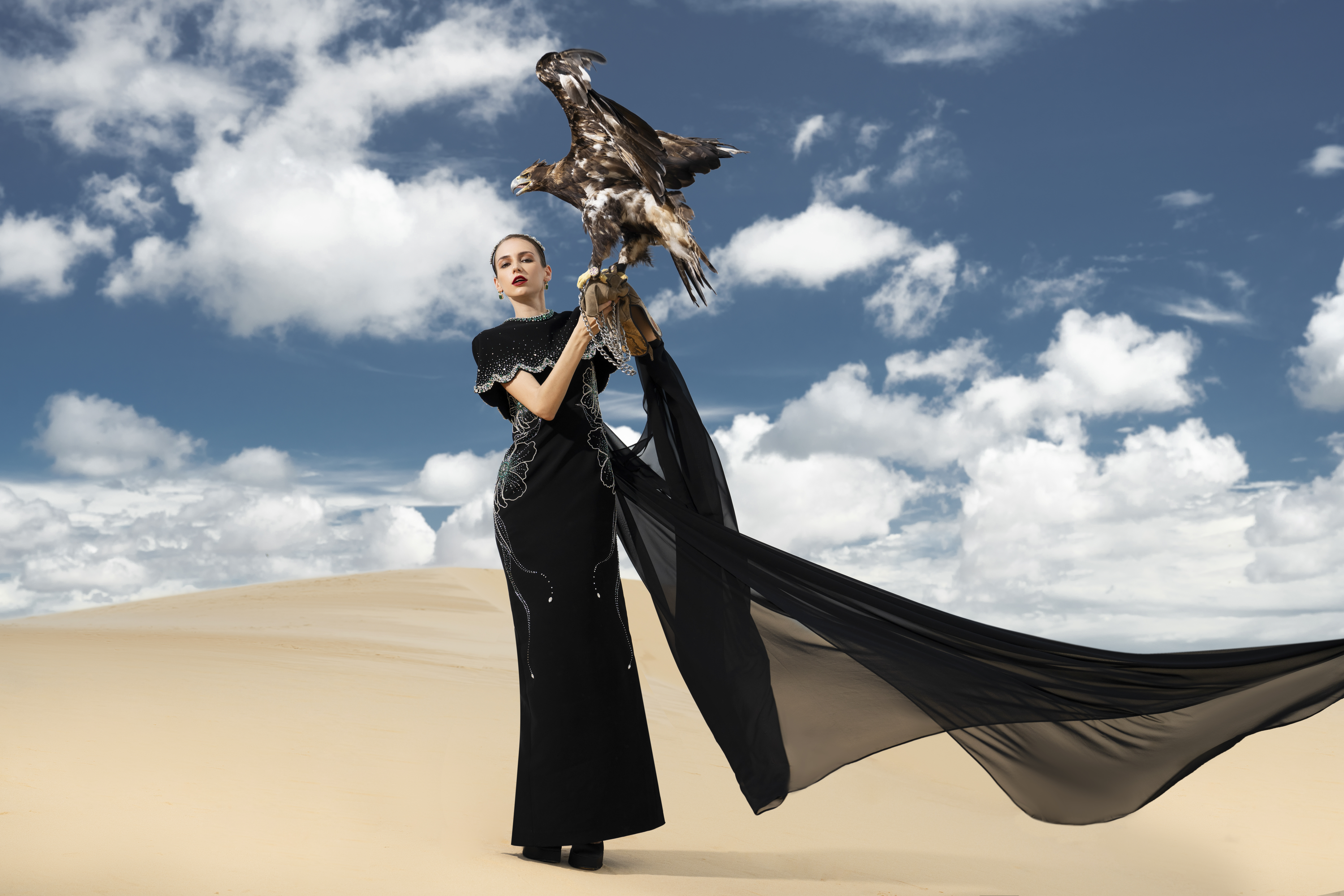 Analisa Cape Sleeveless Velvet Satin Maxi Set