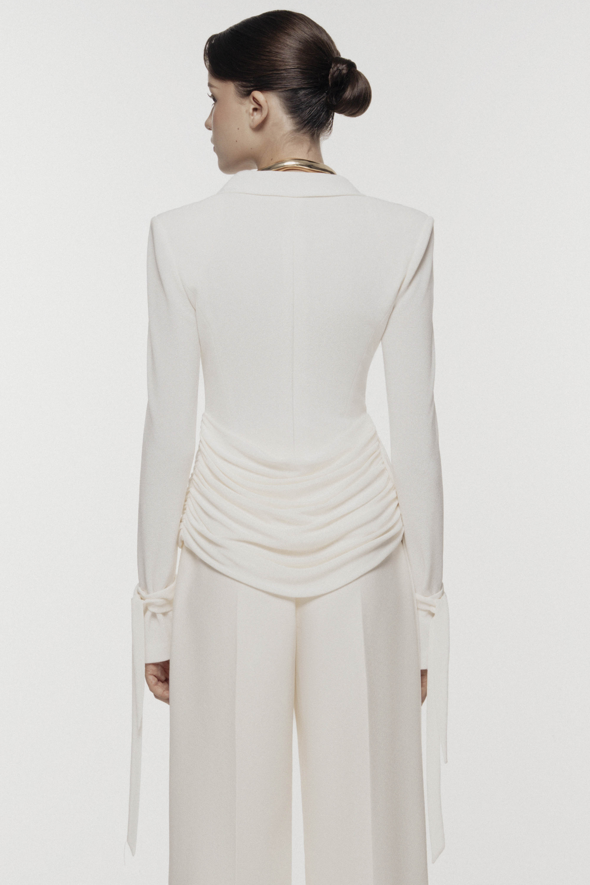 Asymmetric Draped V-Neck Blazer