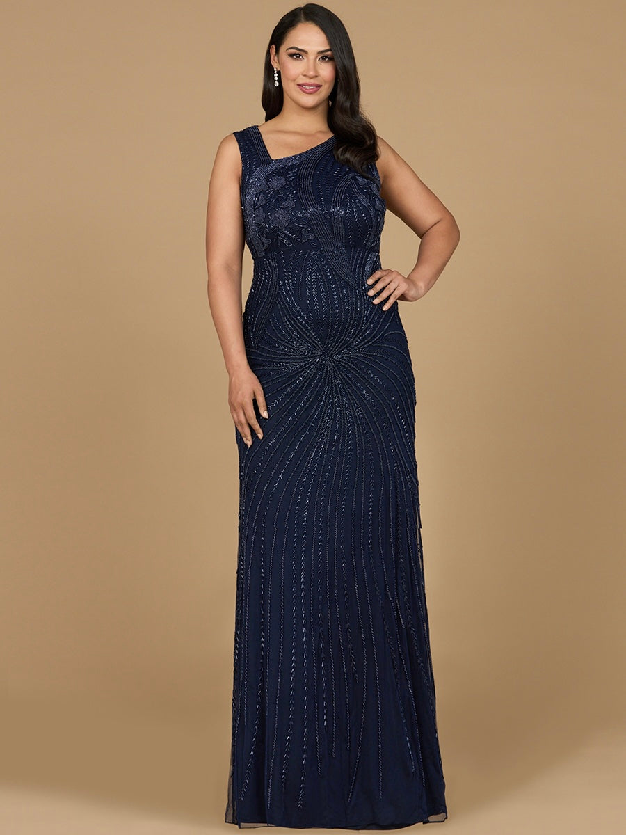 Asymmetrical, Beaded Gown 28976