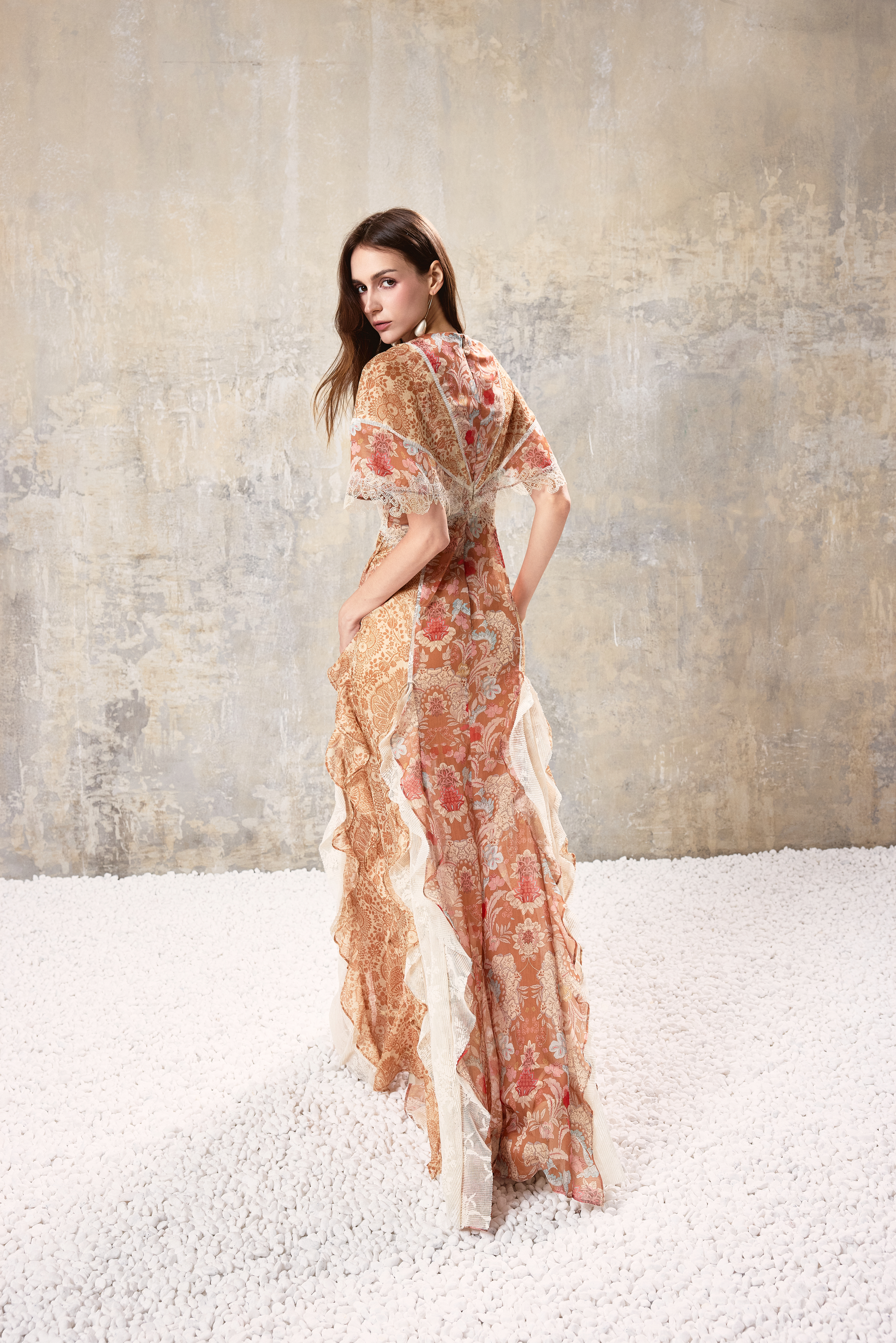 Baroque Lace Maxi Dress