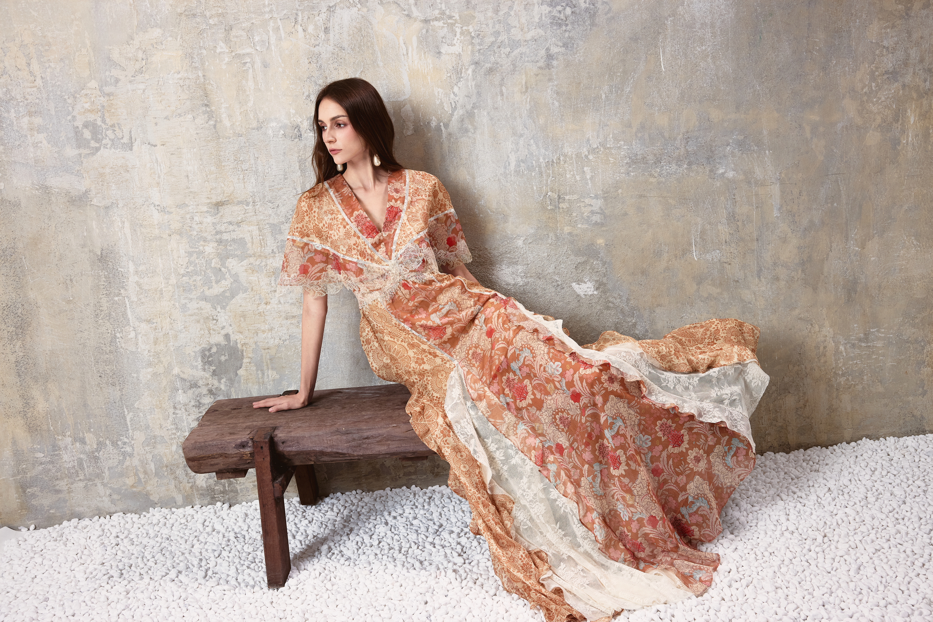 Baroque Lace Maxi Dress