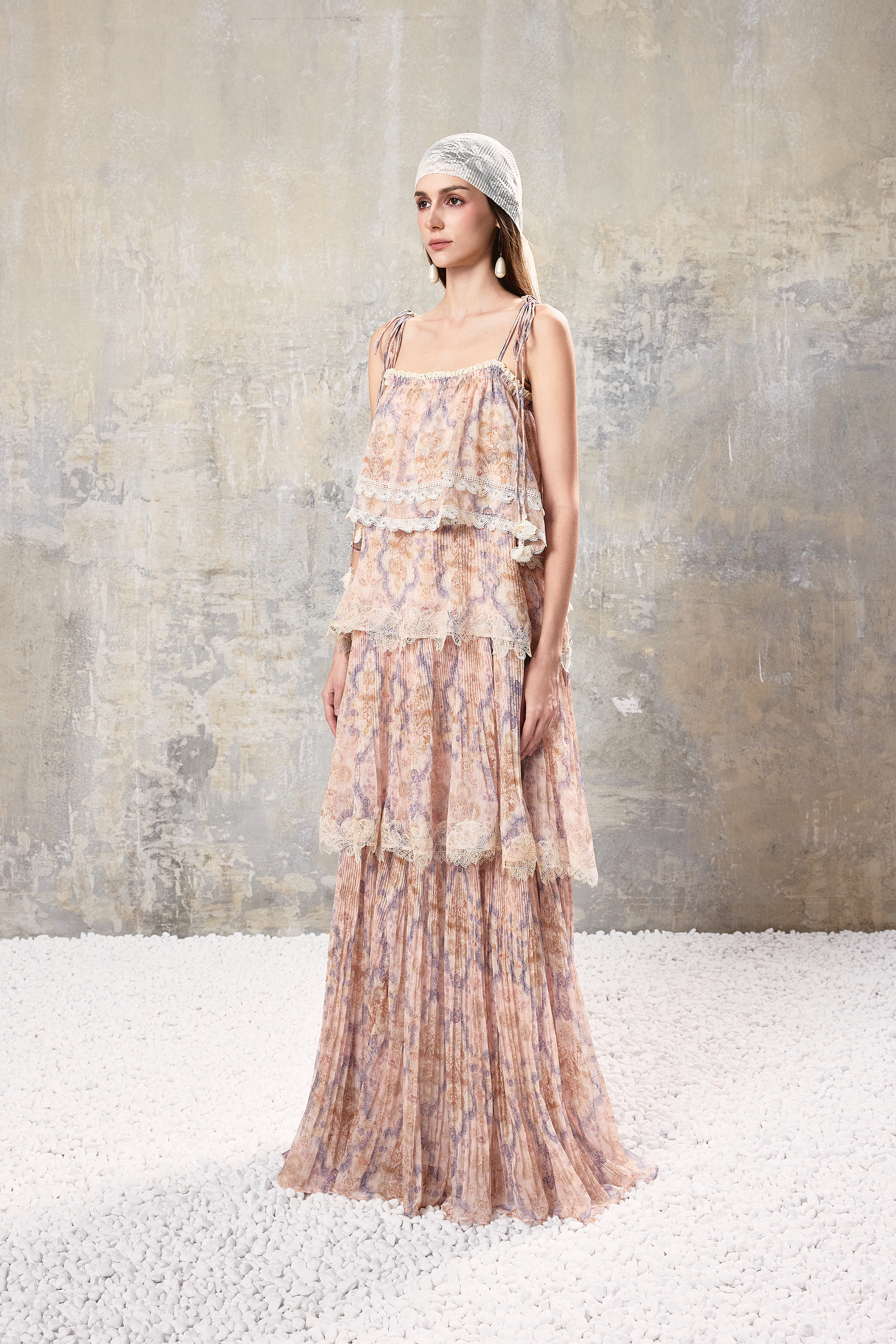 Baroque Tiered Slip Dress