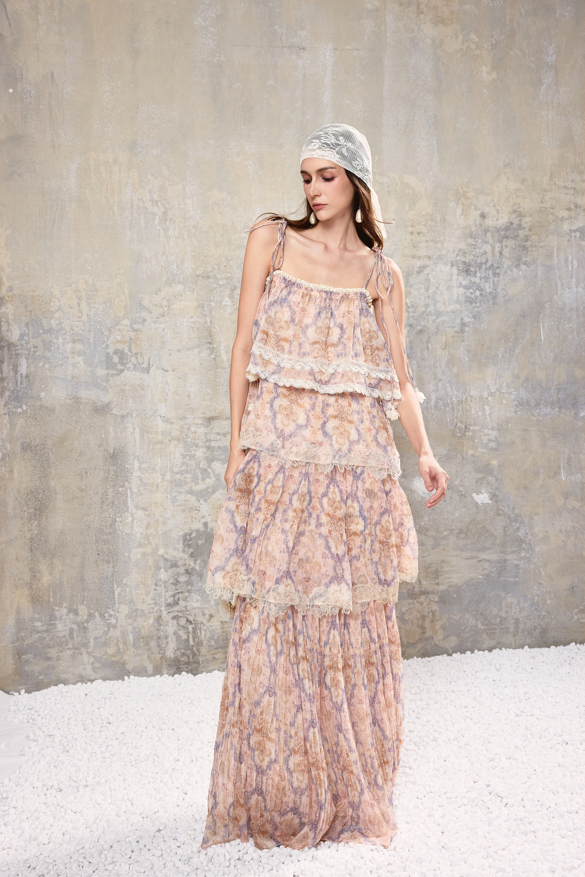 Baroque Tiered Slip Dress