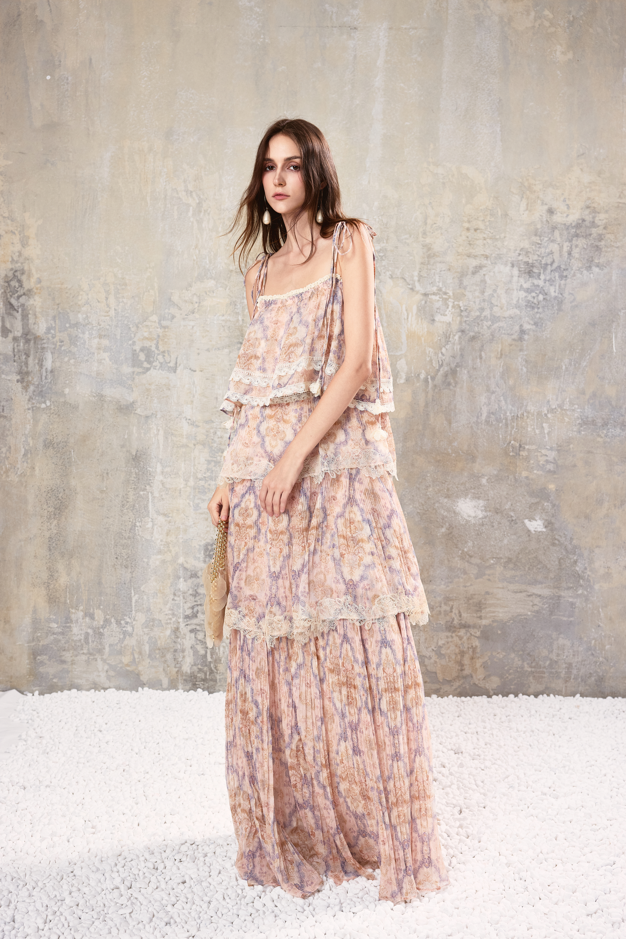 Baroque Tiered Slip Dress