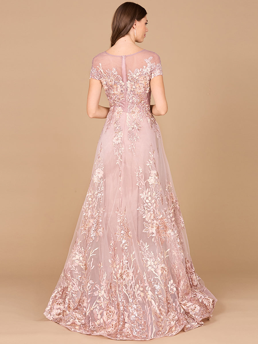 Beautiful Lace Applique A-Line Ball Gown with Cap Sleeves 29619