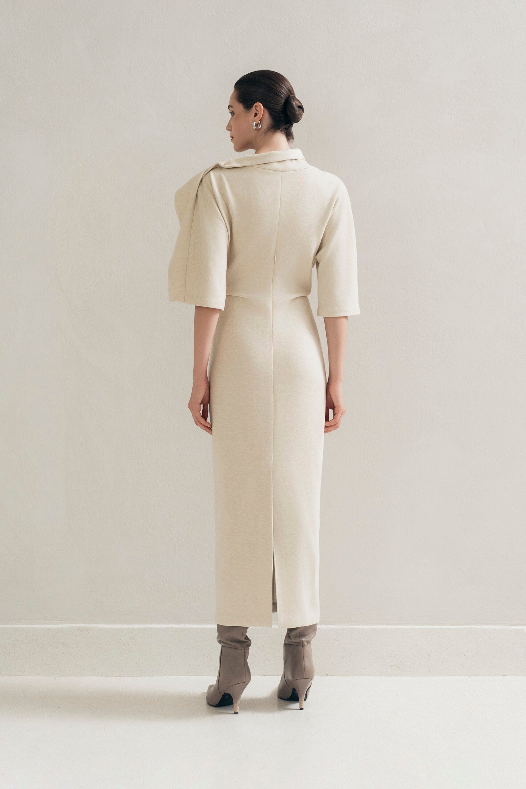 Beige Wrap Dress