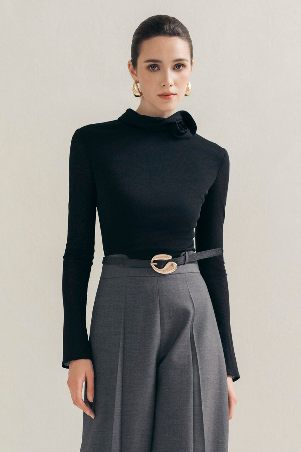 Black 3D Blouse