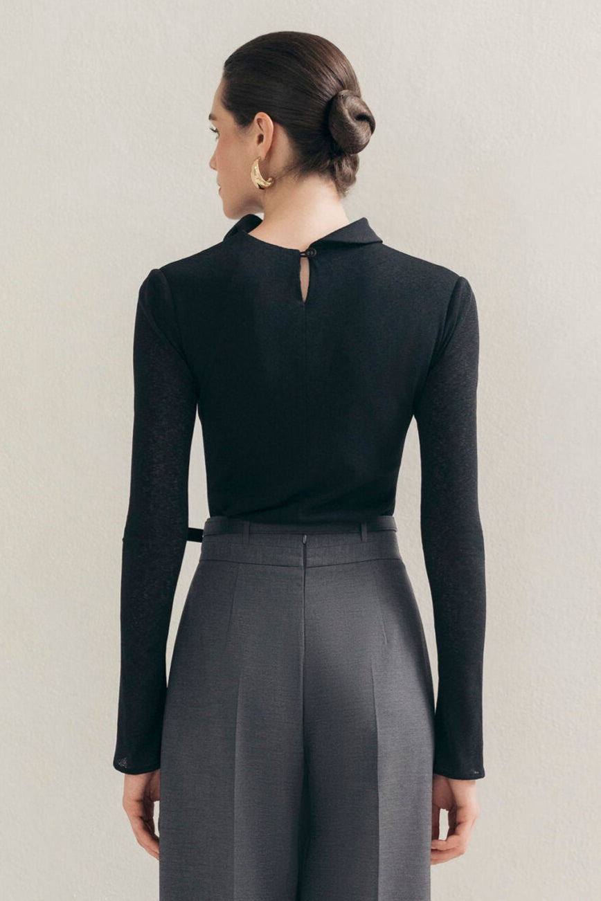 Black 3D Blouse
