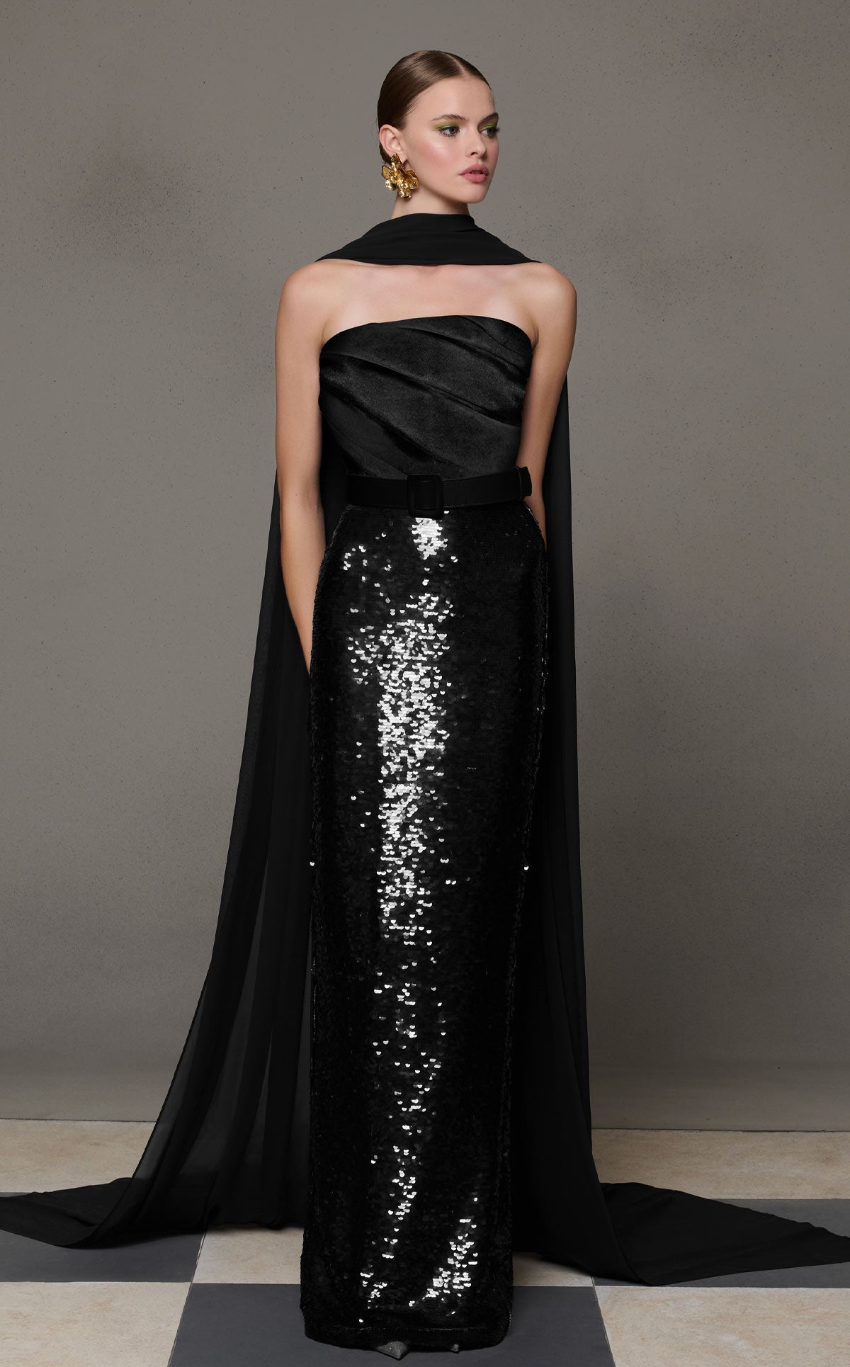 Black Long Evening Dress N0629A