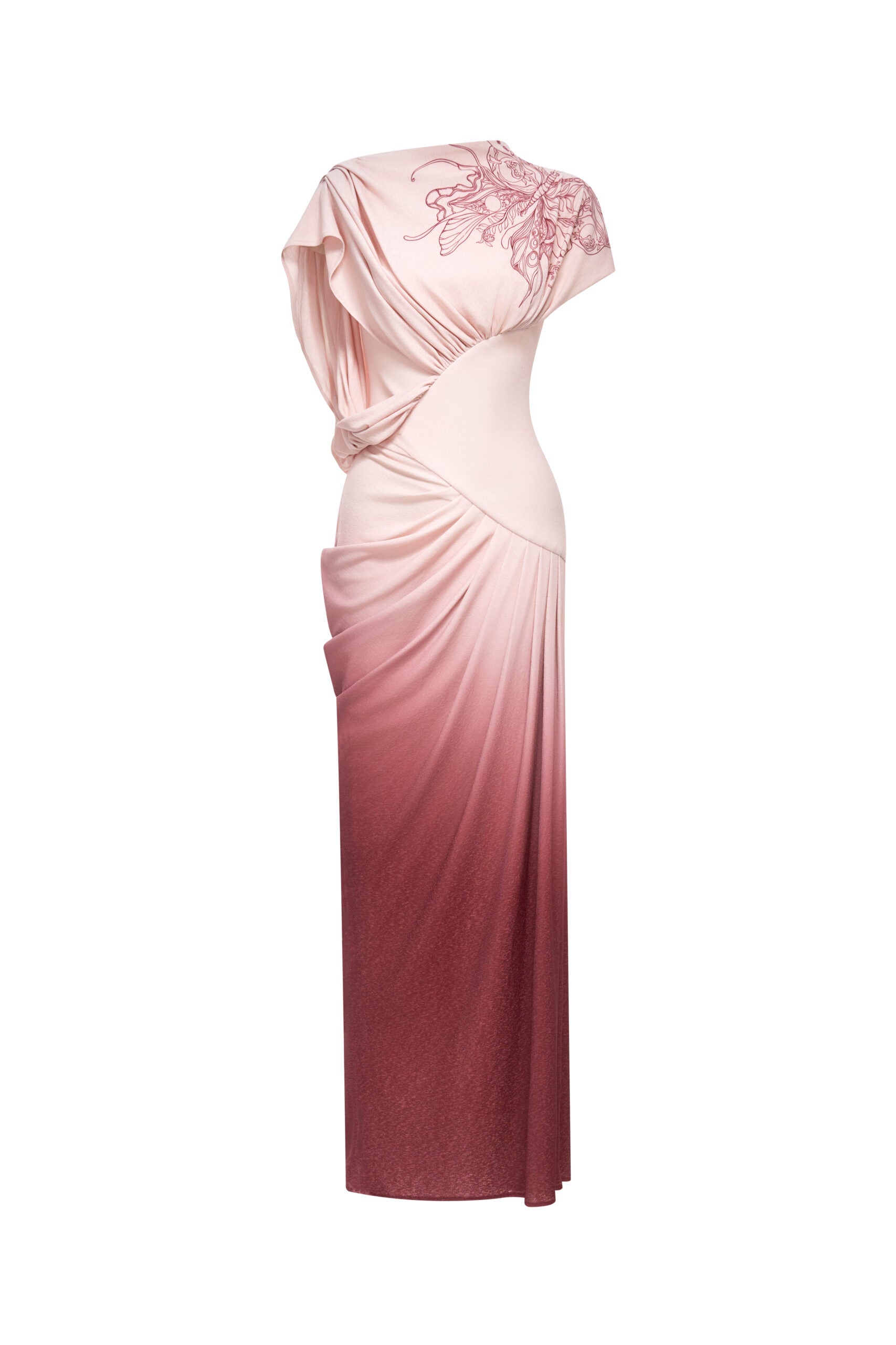 Blush Horizon Midi Ombre Dress in Tender Peach