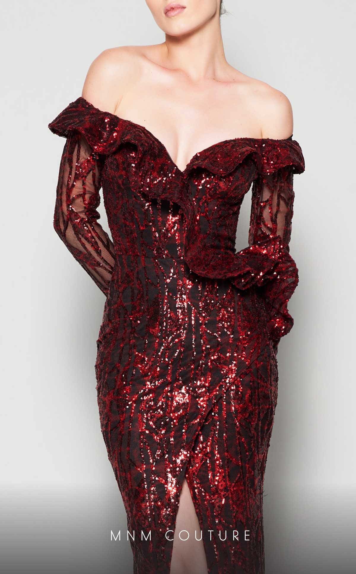 Burgundy Evening Gown N0363