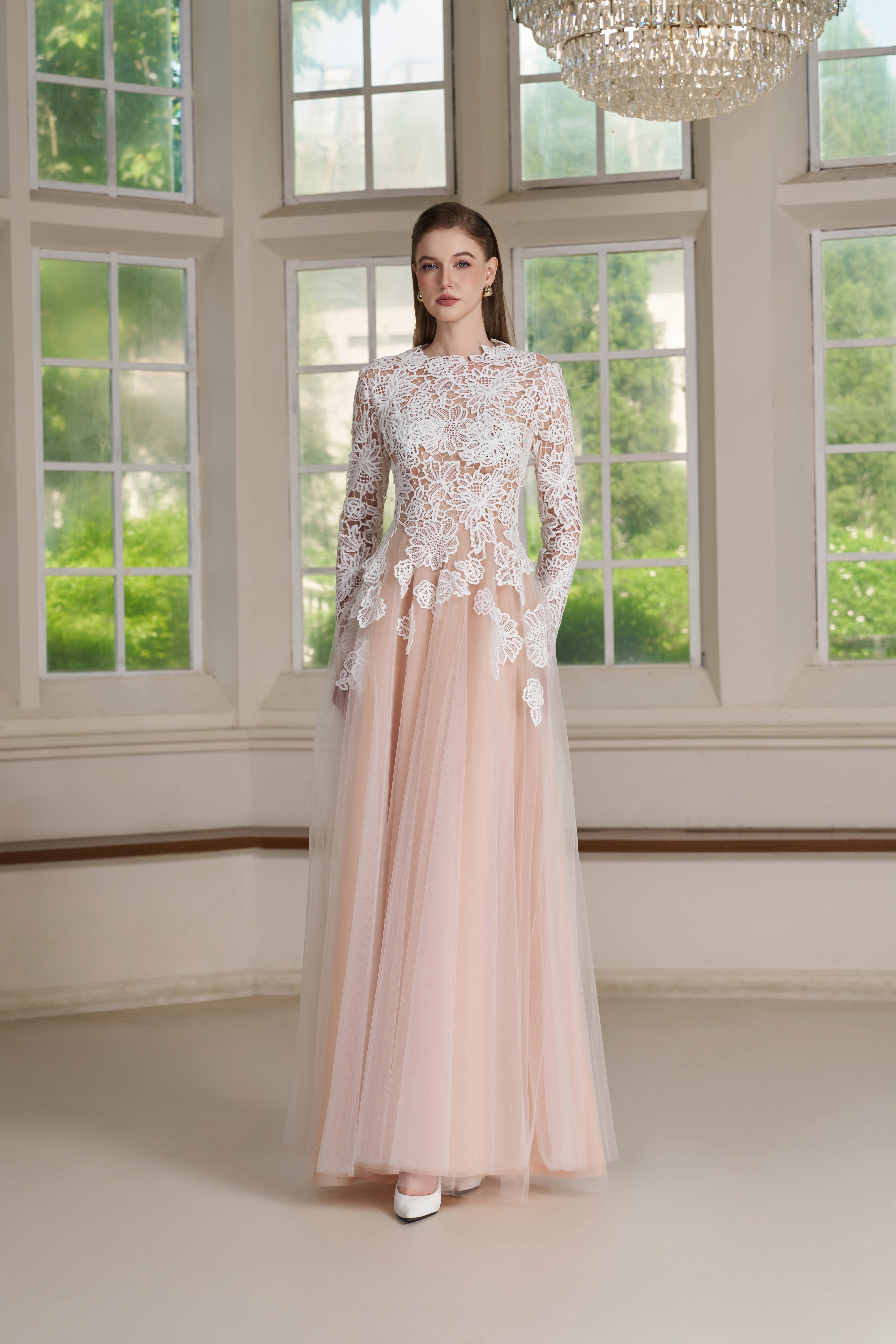 Lior Dress – Peach Blush Maxi Dress