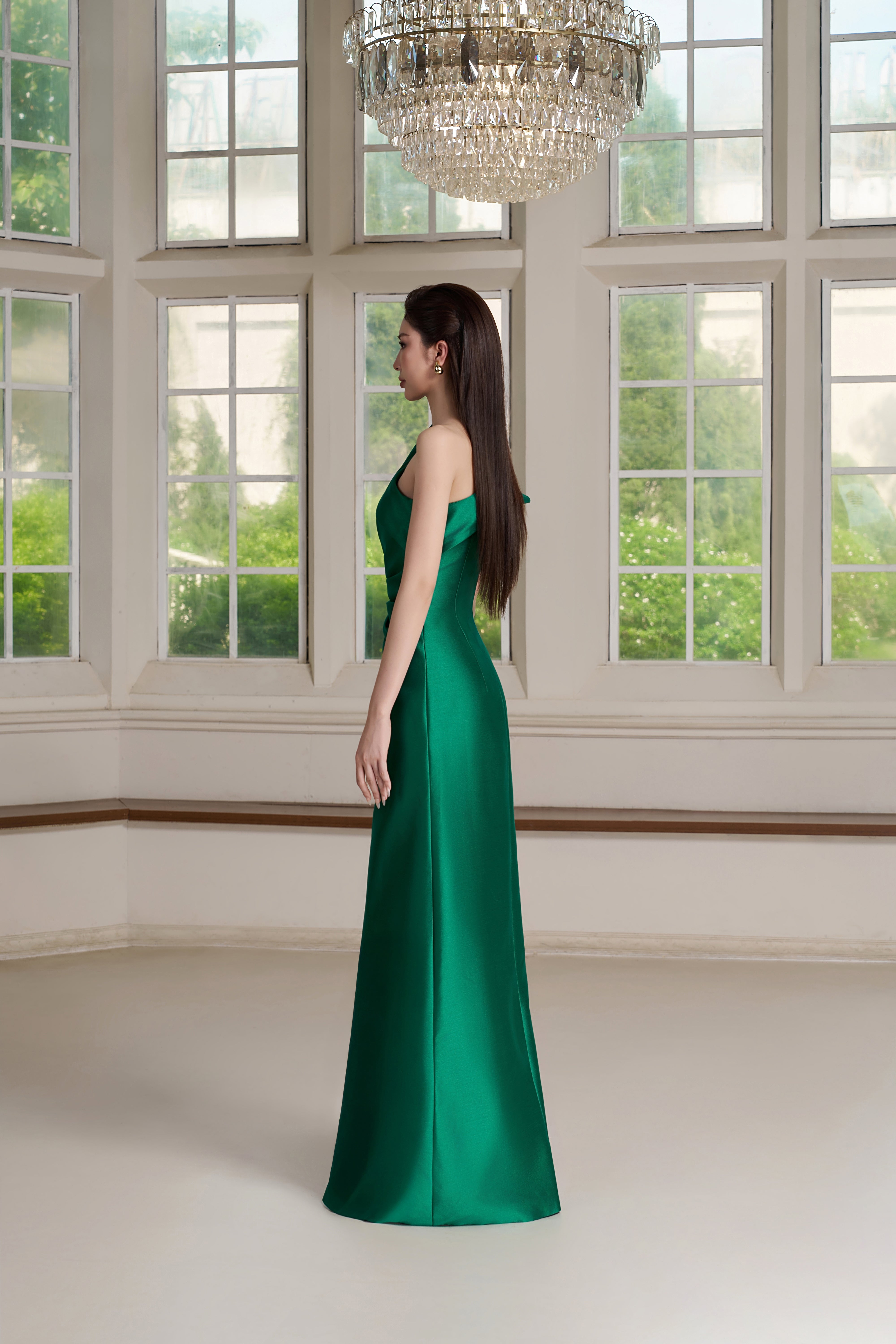 Eve Dress – One-Shoulder Draped Column Gown