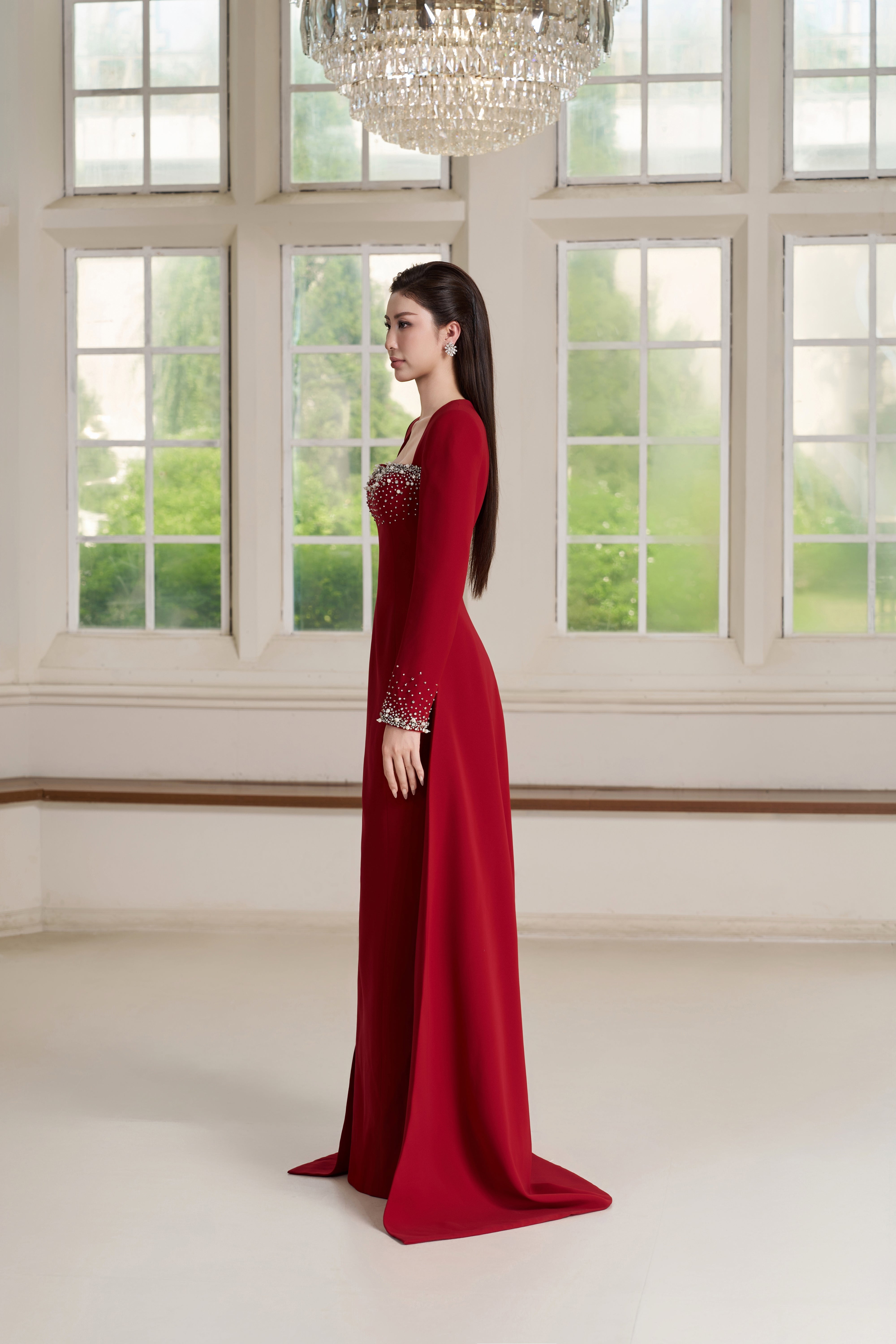 Elia Dress – Bordeaux Maxi Dress