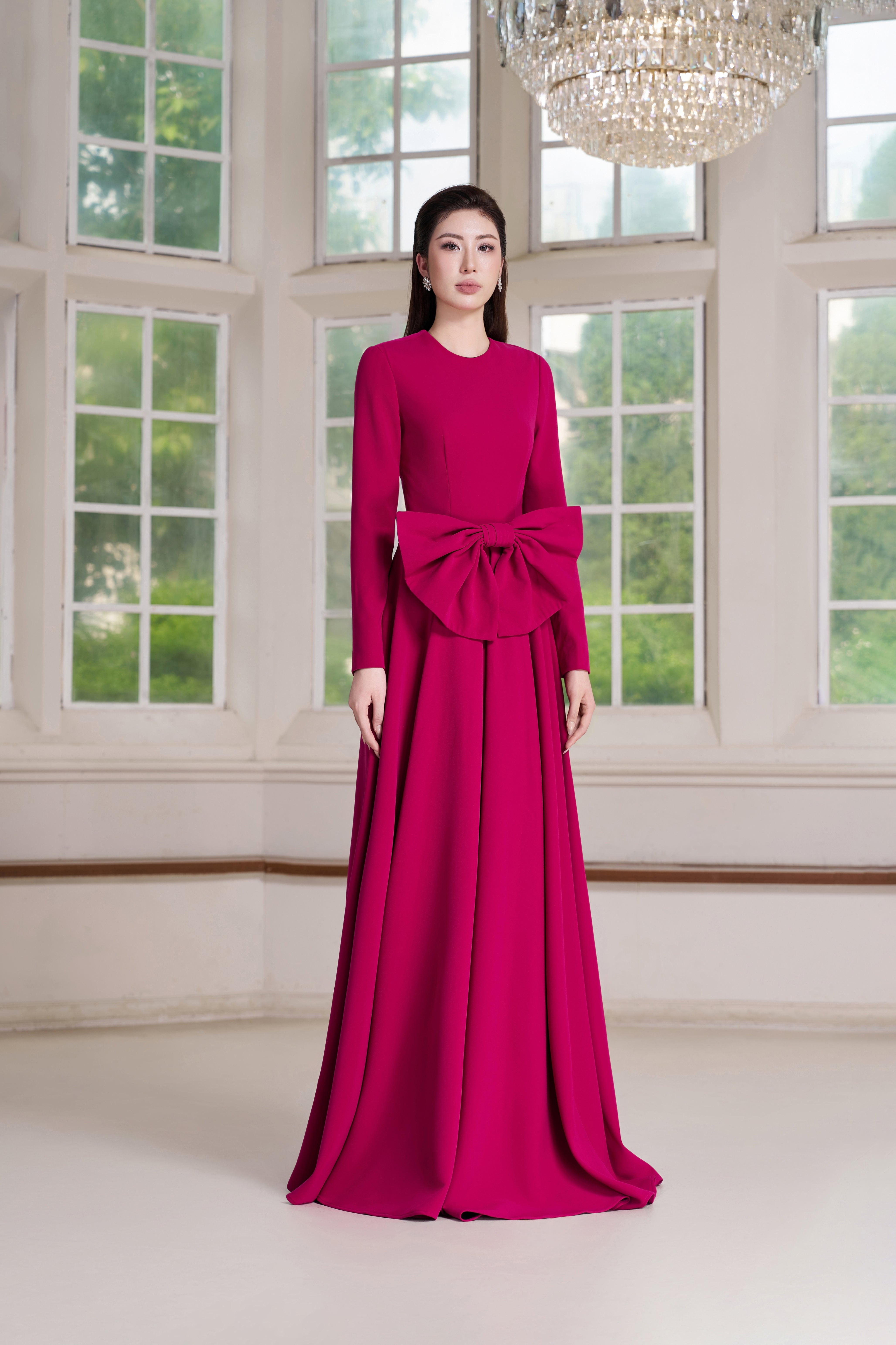 Lune Dress – Fuchsia Rose Maxi Dress