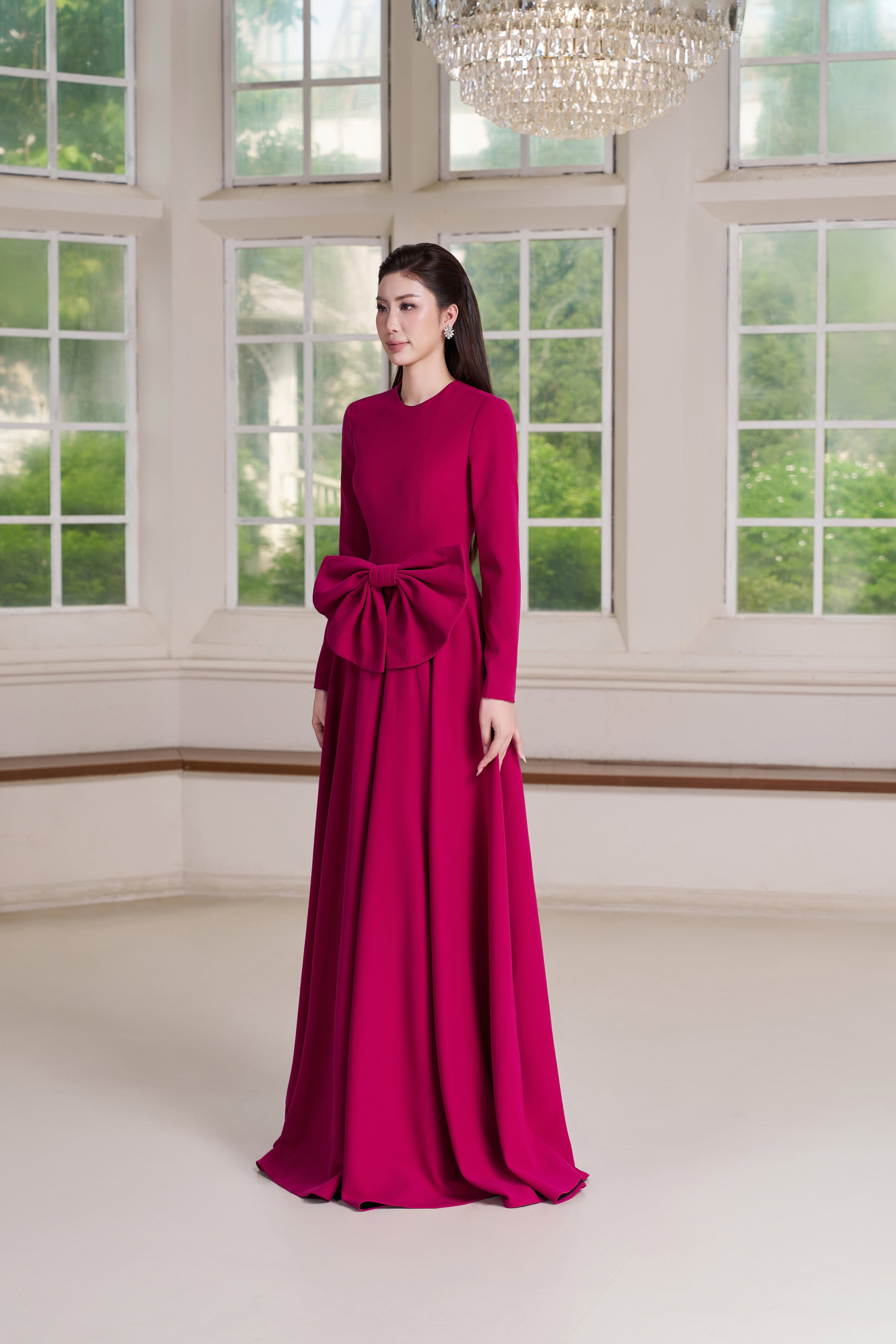 Lune Dress – Fuchsia Rose Maxi Dress