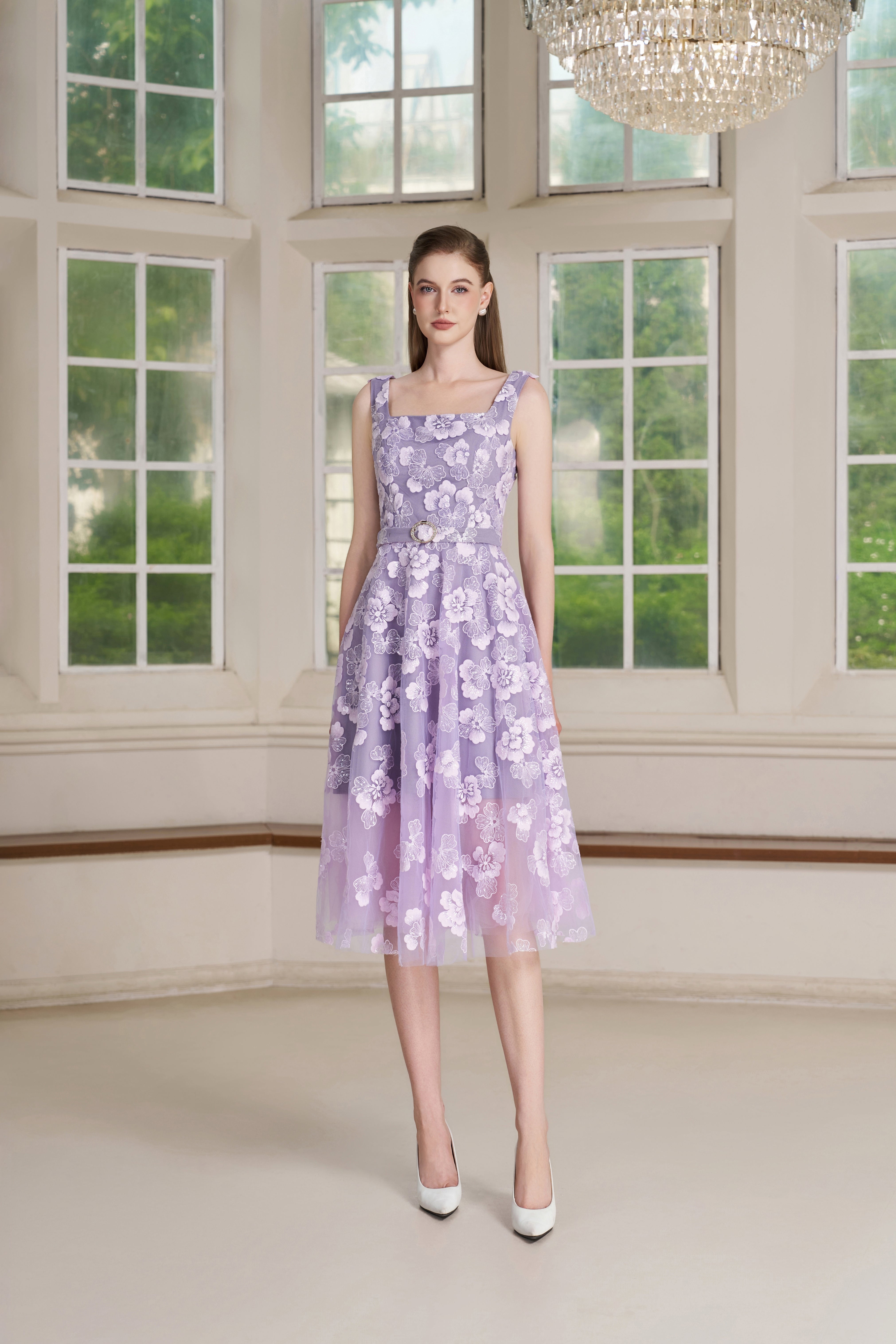 Ryn Dress – Purple Impression Midi Dress