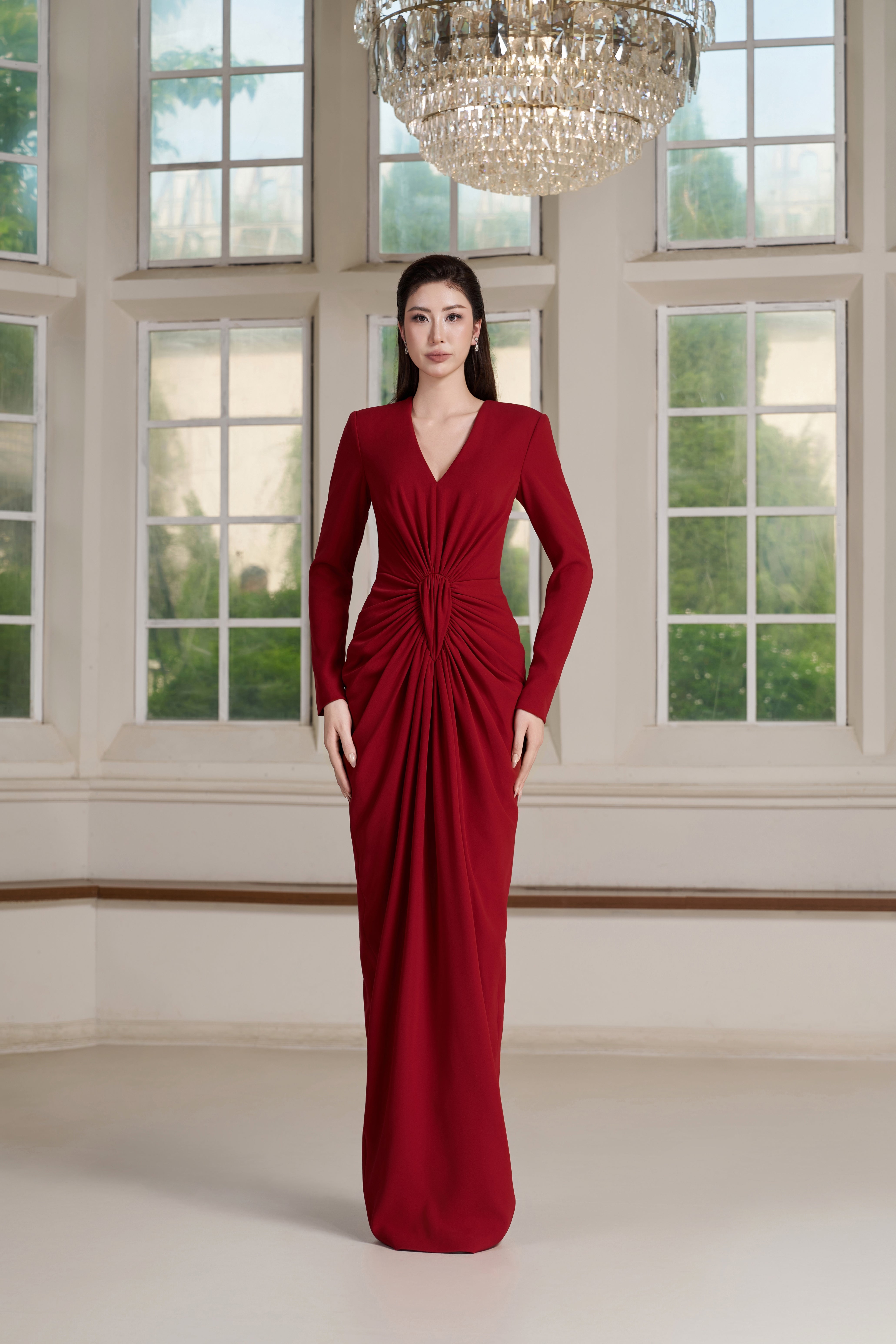 Rhea Dress – Bordeaux Maxi Dress