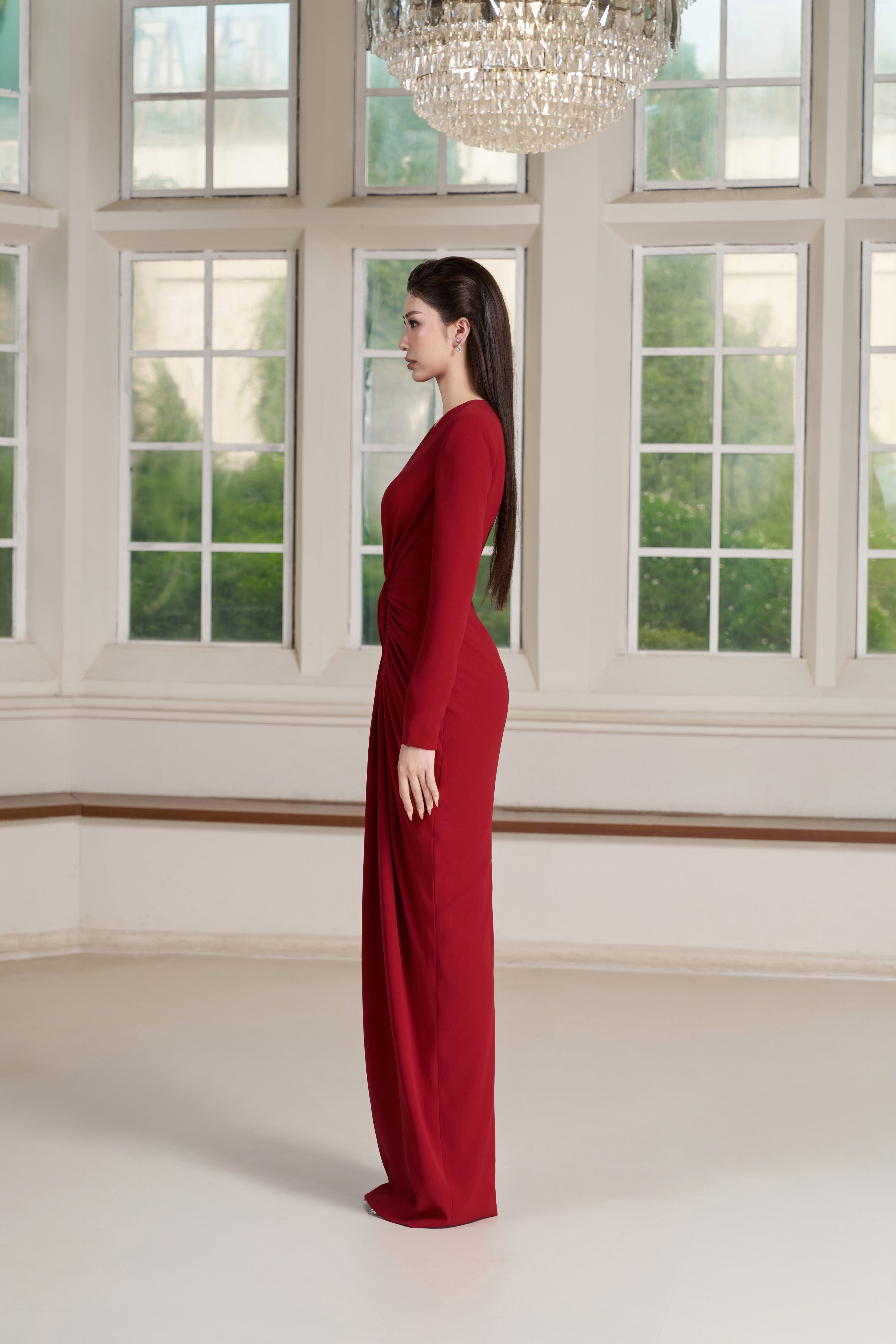 Rhea Dress – Bordeaux Maxi Dress