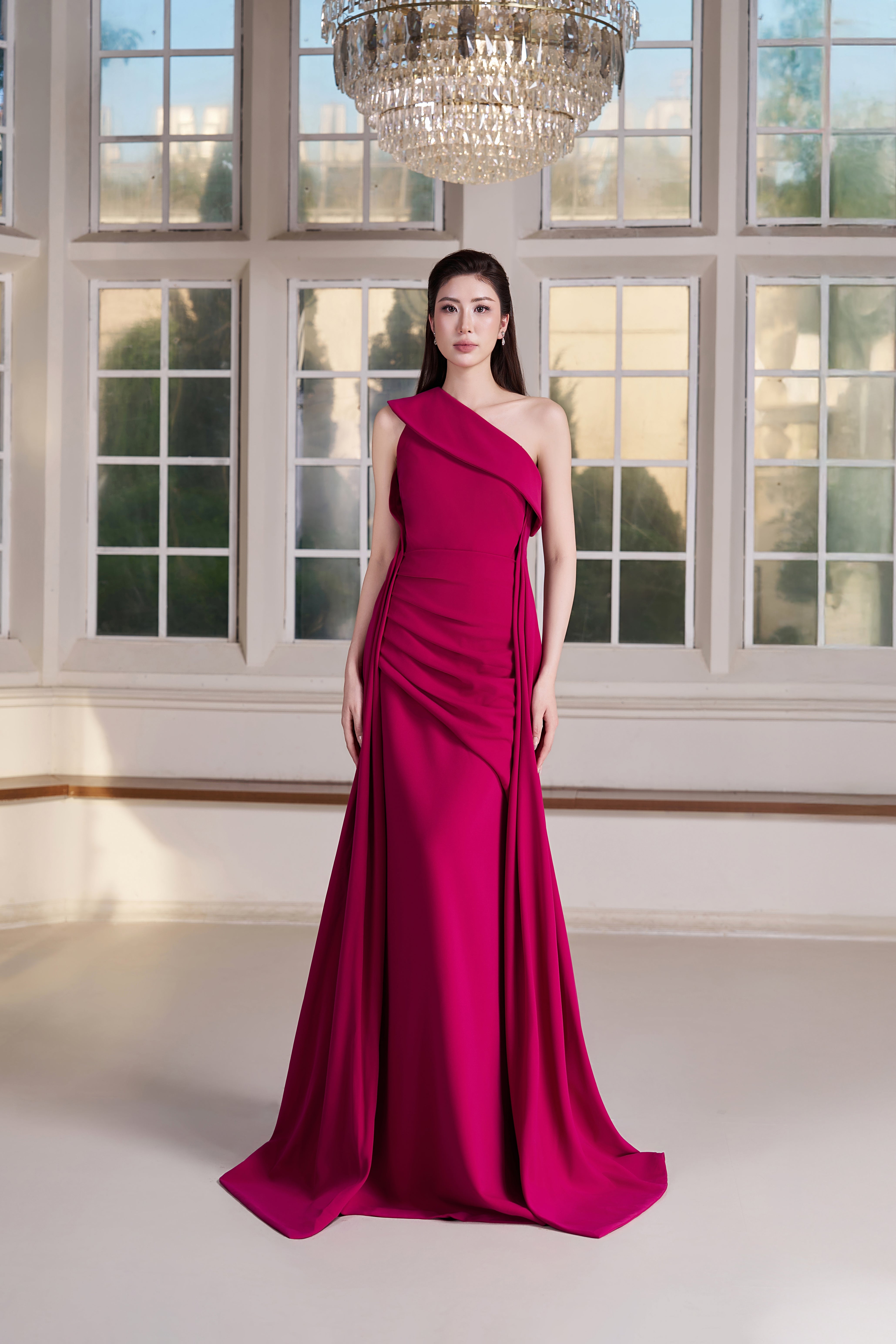 Fae Dress – Fuchsia Rose Maxi Dress