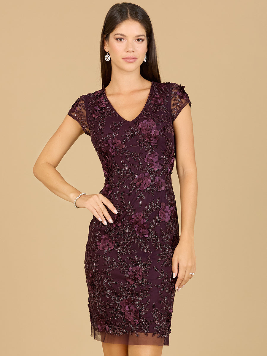 Cap Sleeve Embellished Dress 29179
