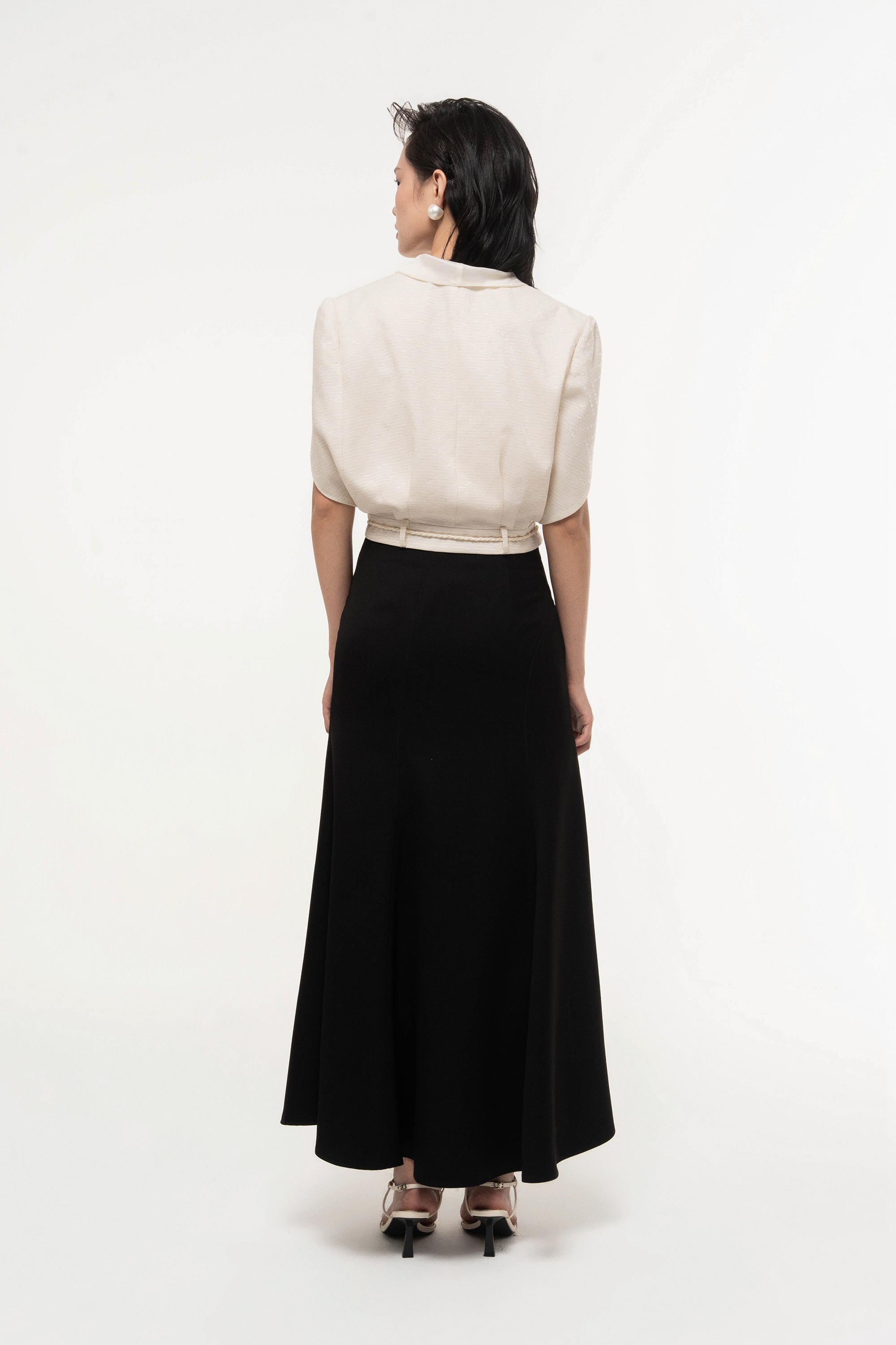 Cape Sleeve Set Design with Skirt