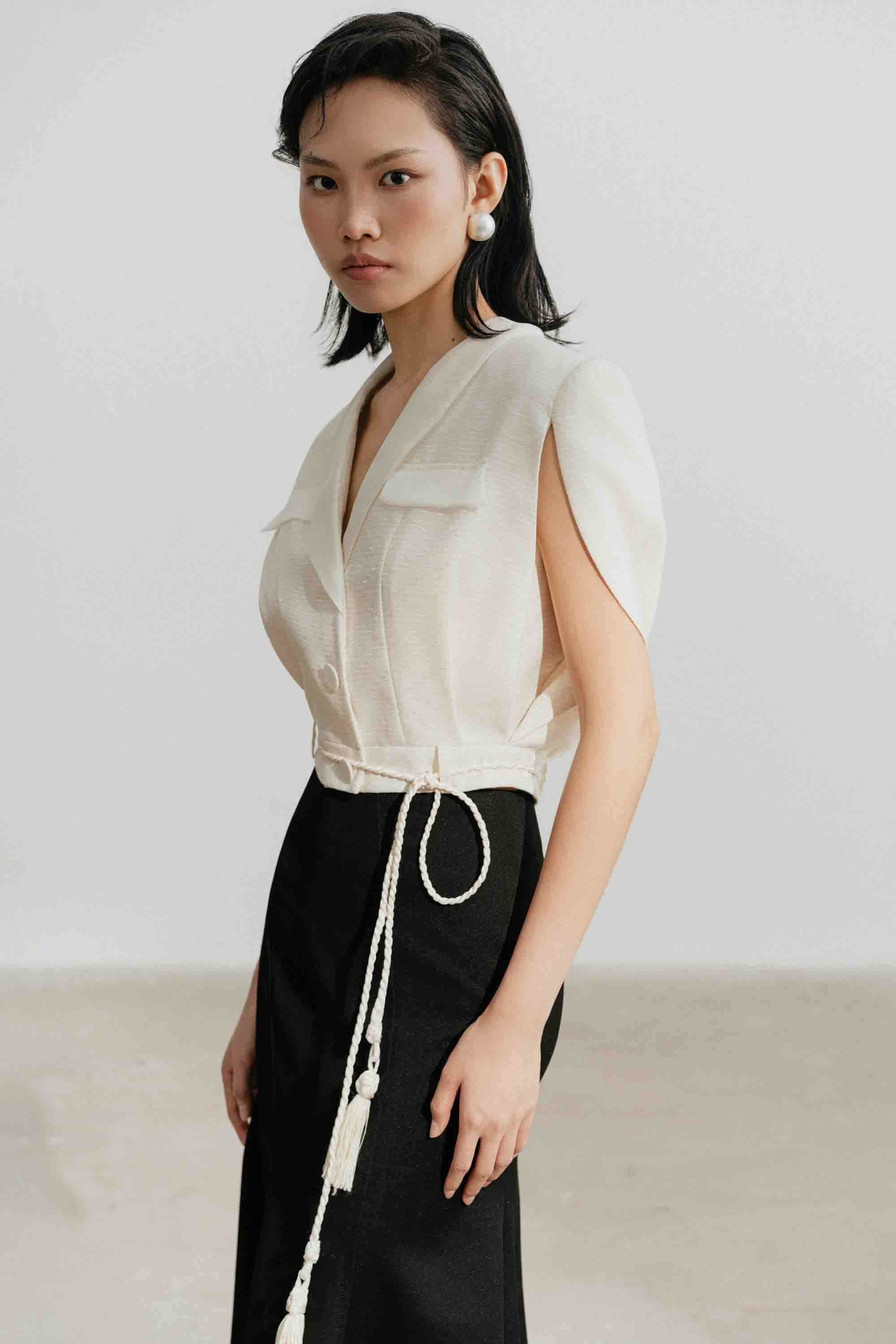 Cape Sleeve Set Design with Skirt