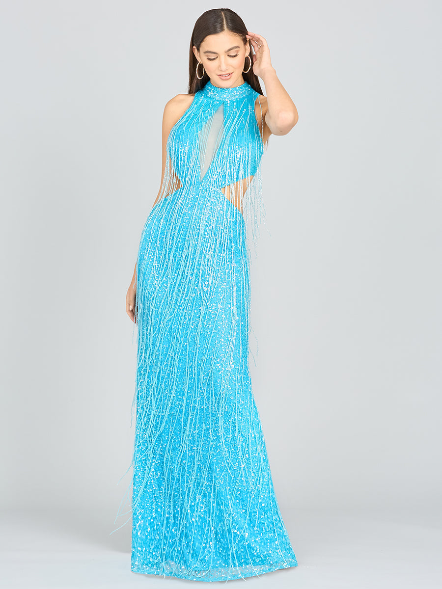 Carrie Fringe Beaded Dress - OUTLET 9973