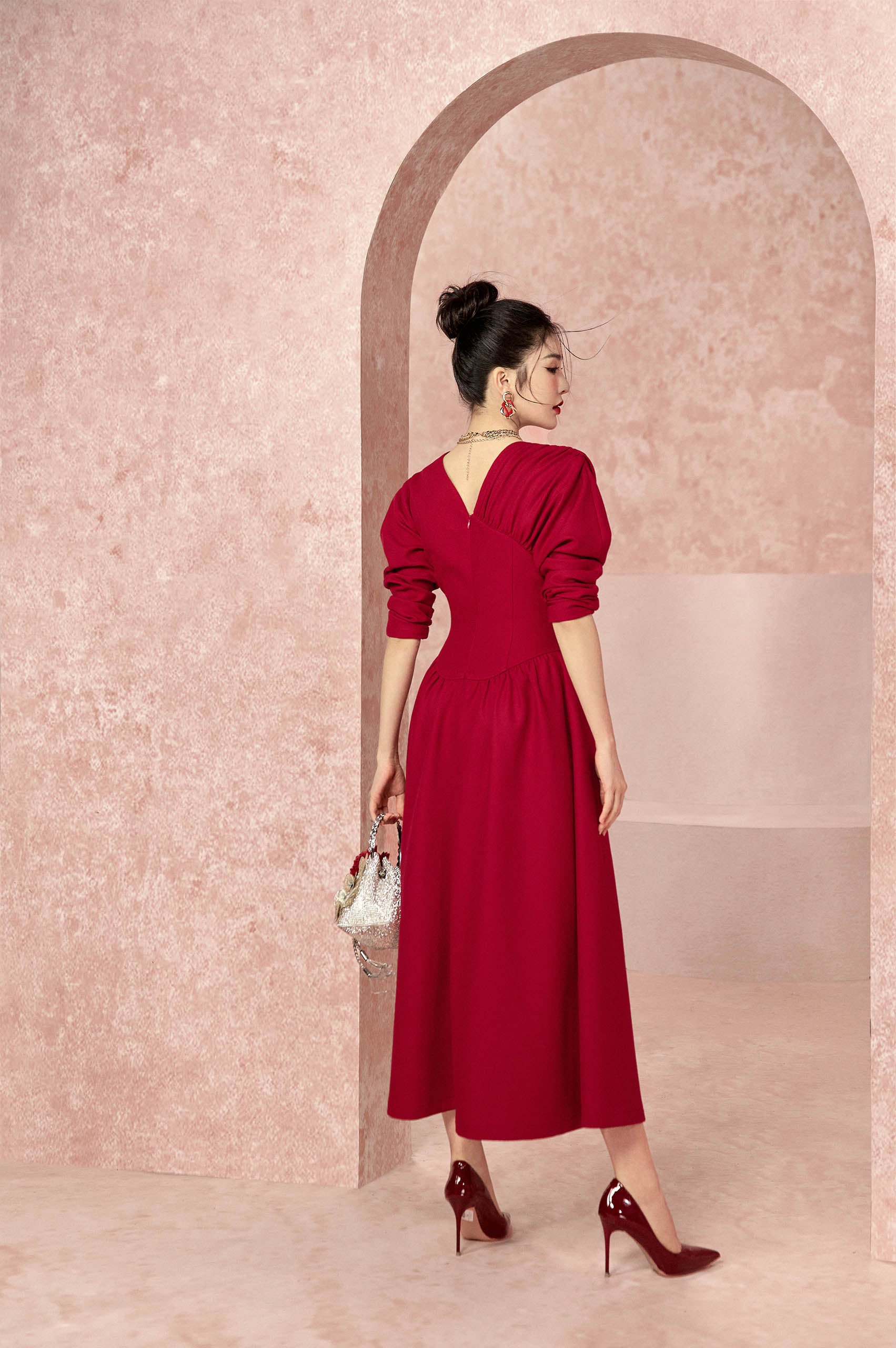 Charming Shoulder Puff Corset Dress