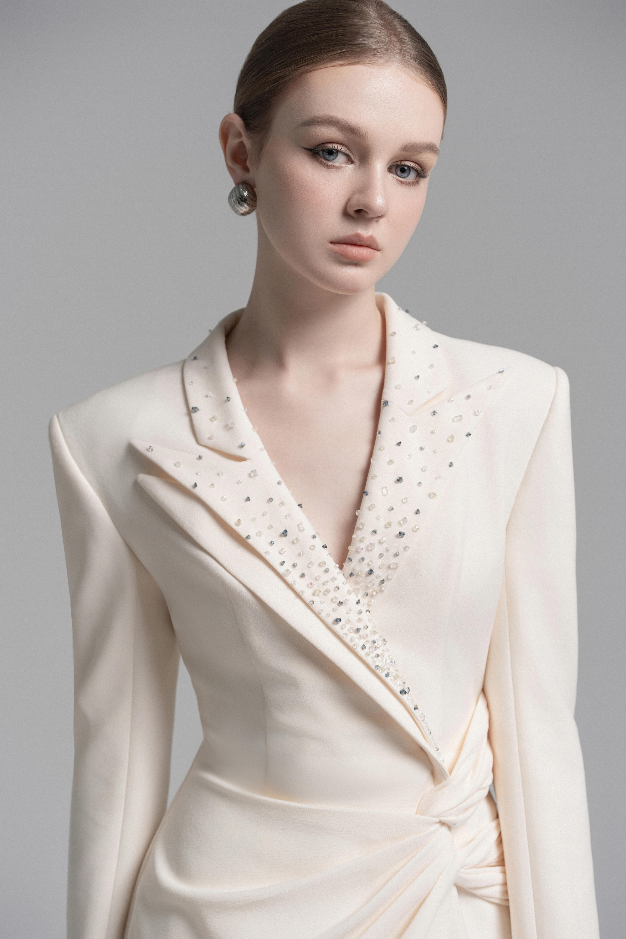 Chic Blazer Dress with Draping VL1017
