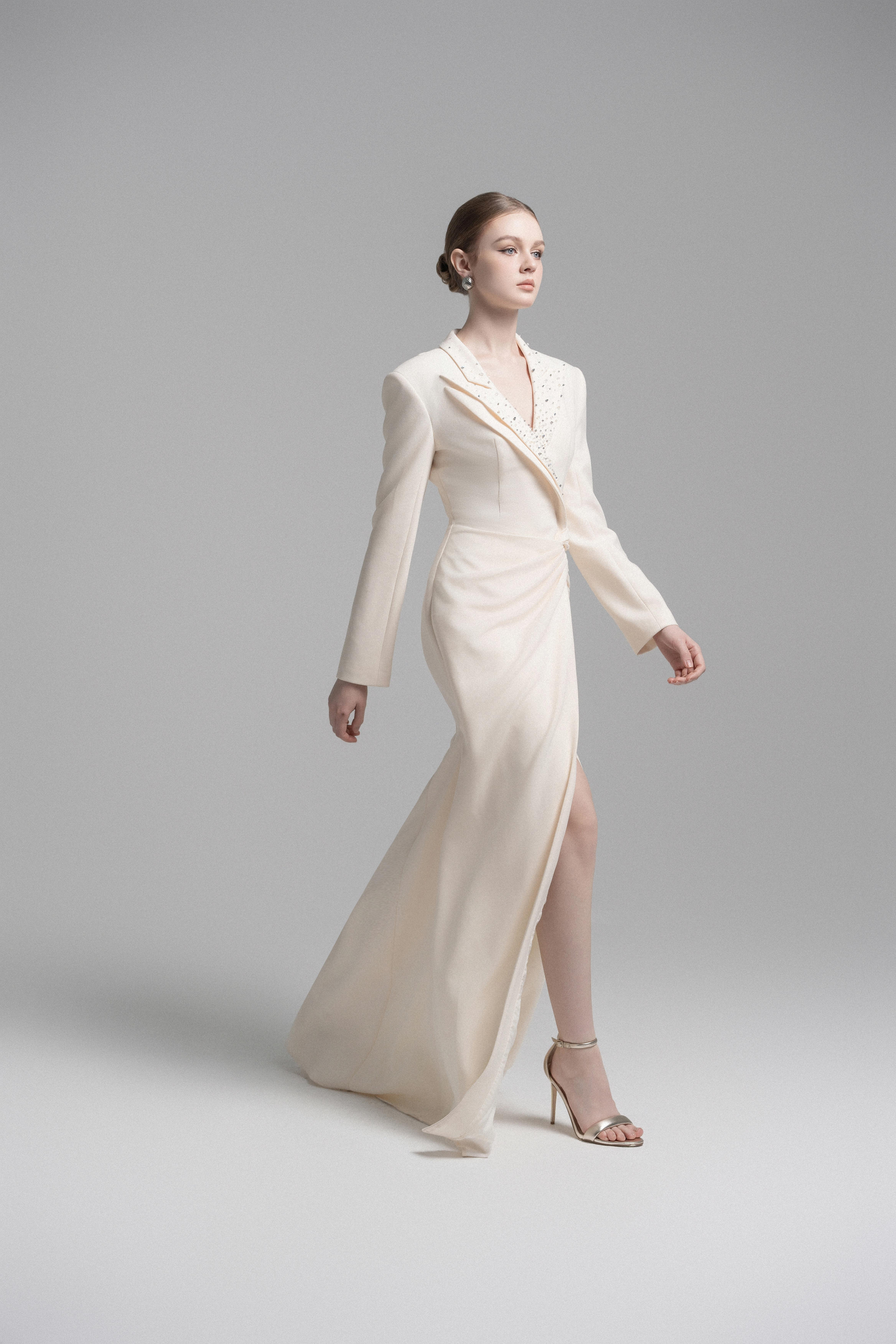 Chic Blazer Dress with Draping VL1017