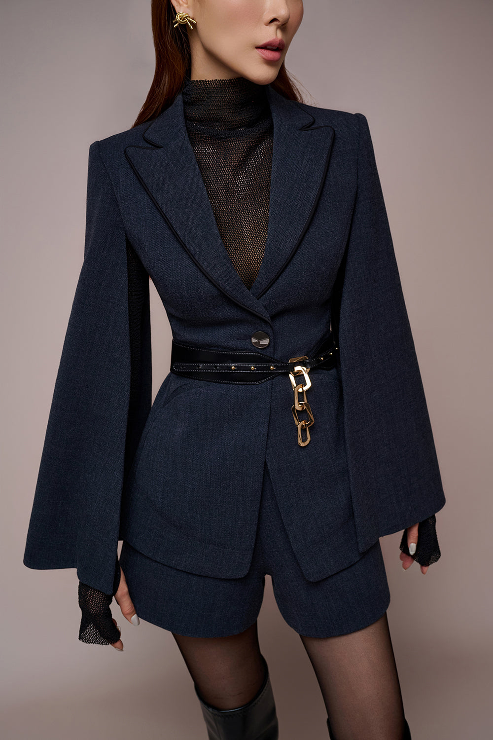 Chrysalis Caped Sleeves Blazer Chrysalis High Rise Short