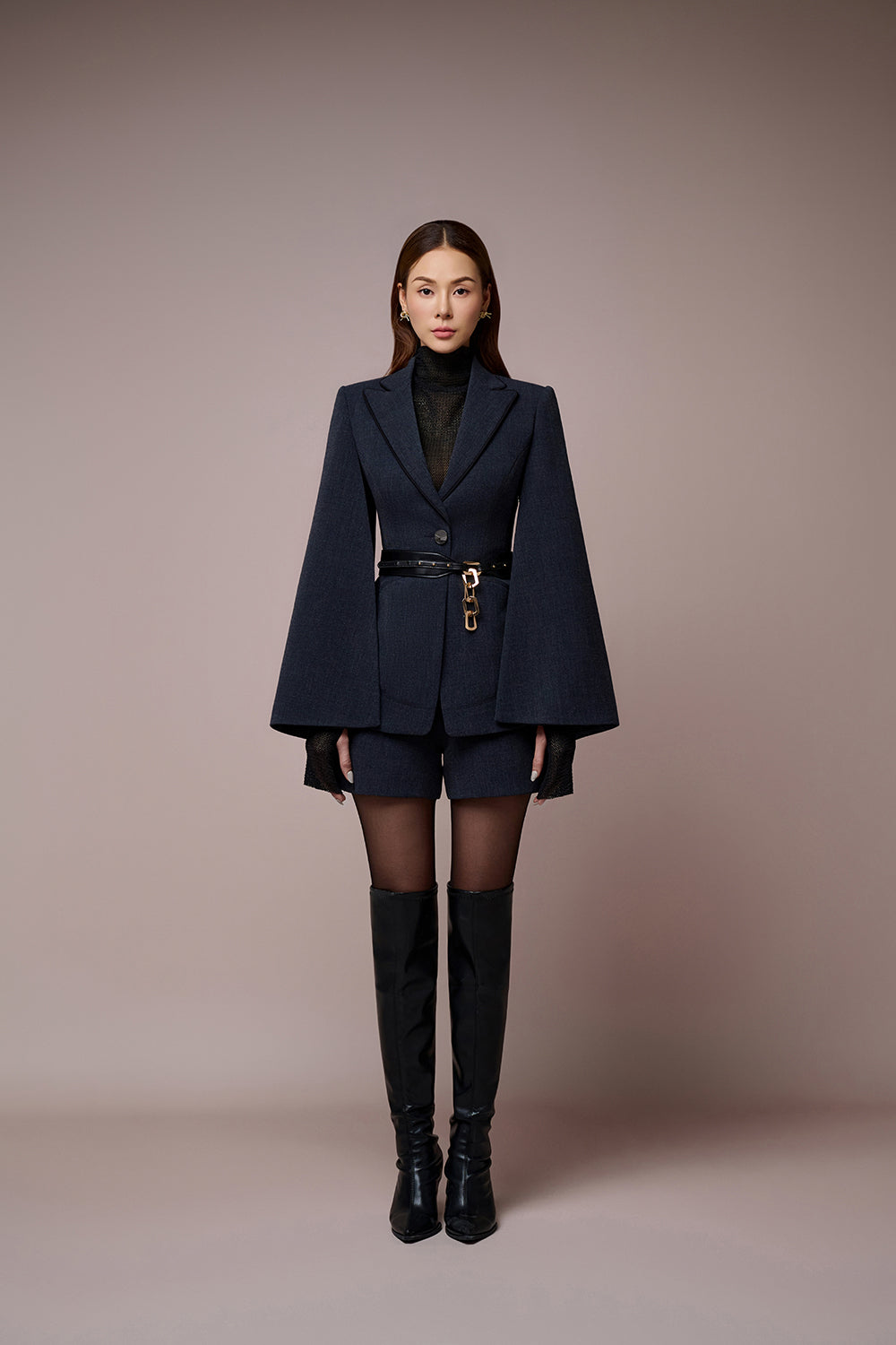 Chrysalis Caped Sleeves Blazer Chrysalis High Rise Short