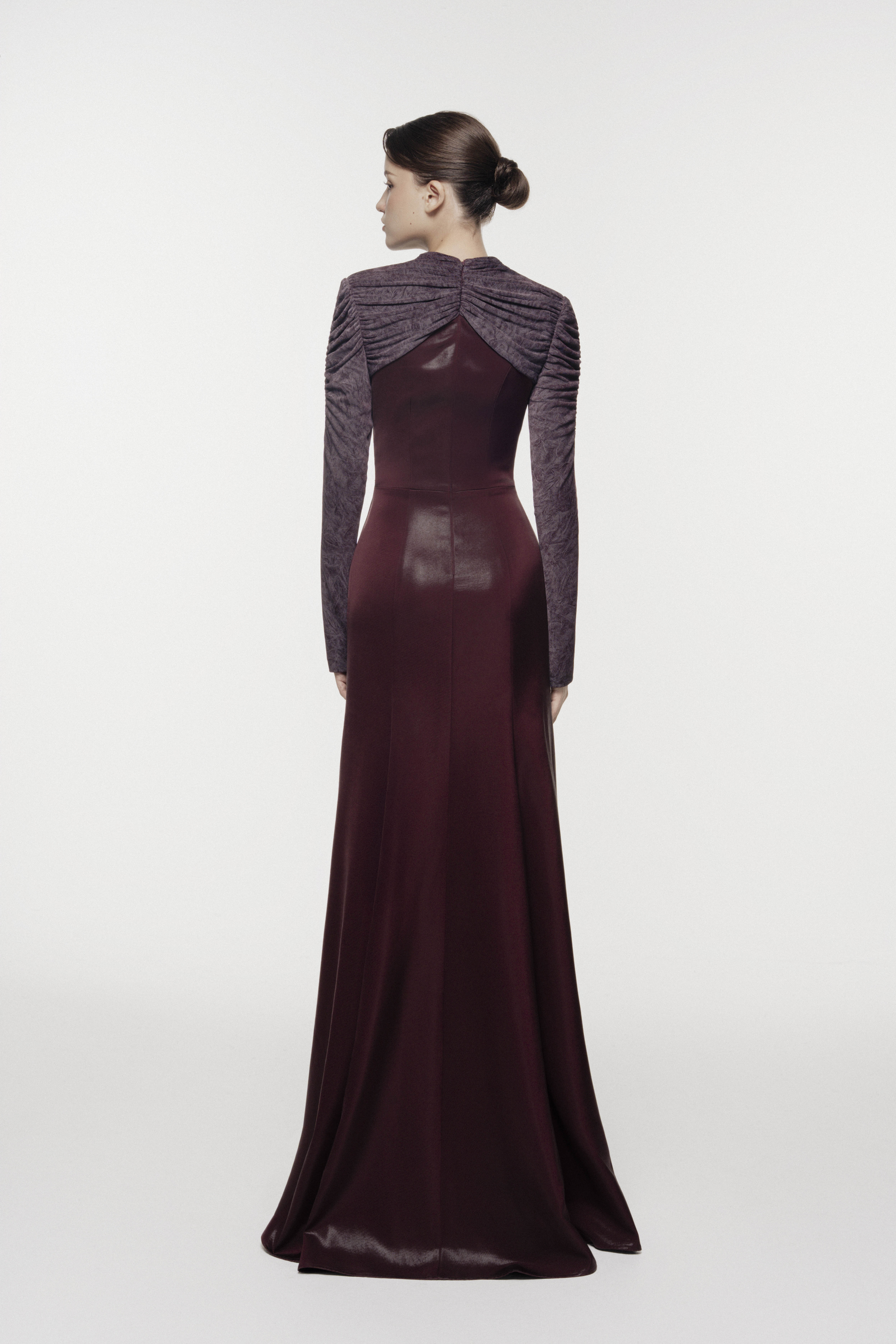 Cross-Draped Cut-Out Evening Gown