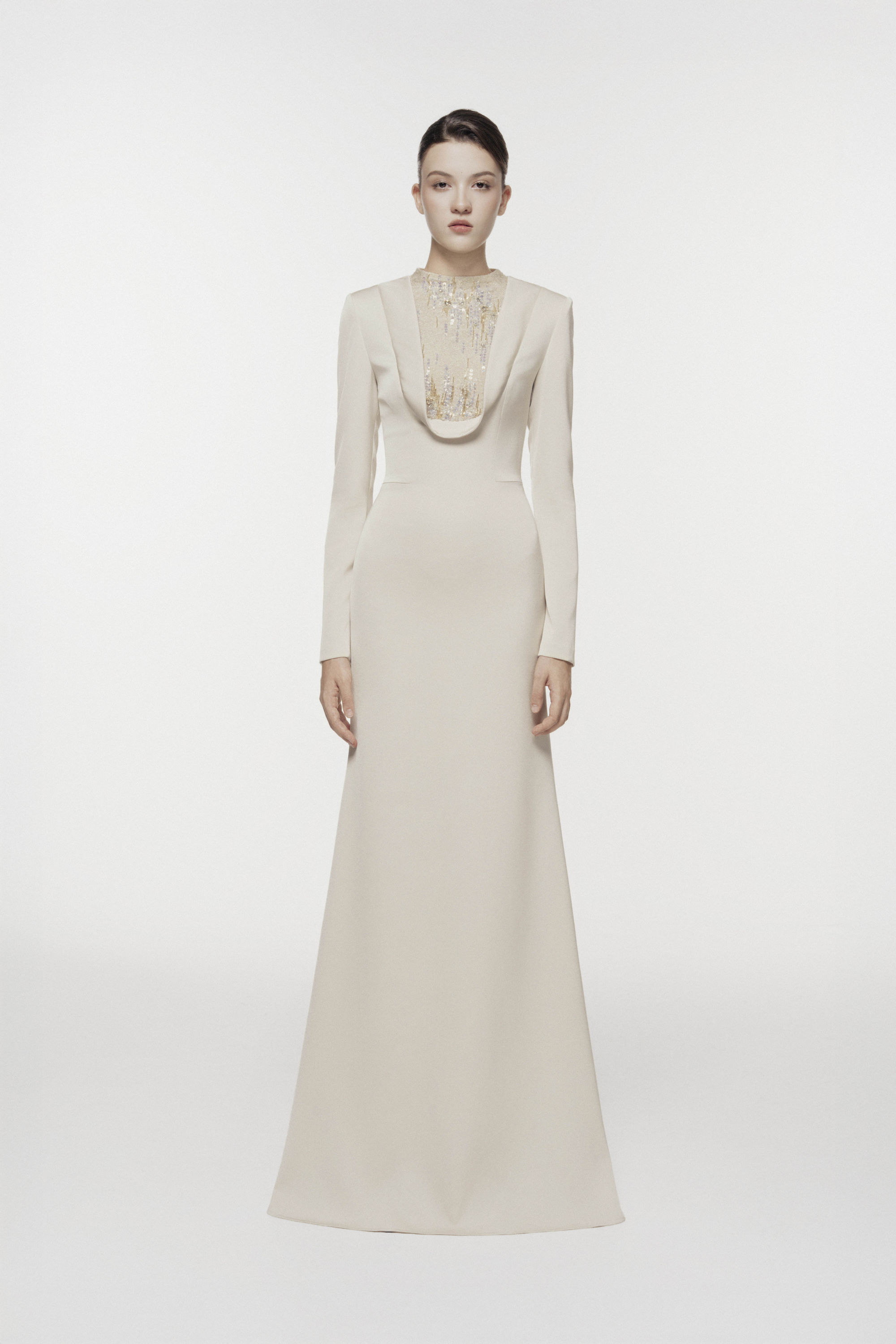 Crystal Mesh Fishtail Gown