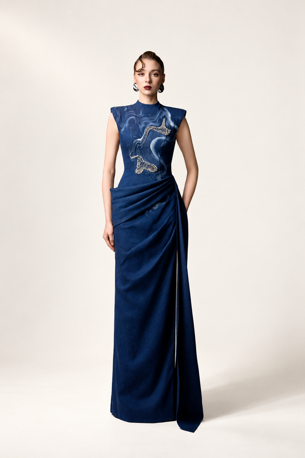 Draped Shoulder Dress