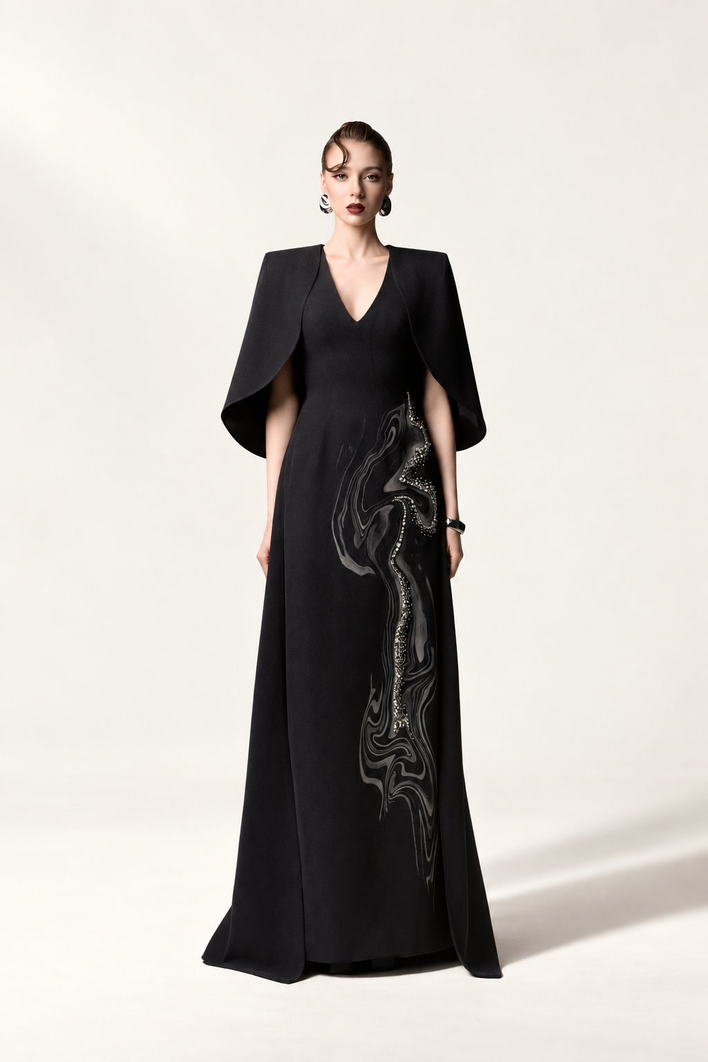 Woodgrain Cape Dress