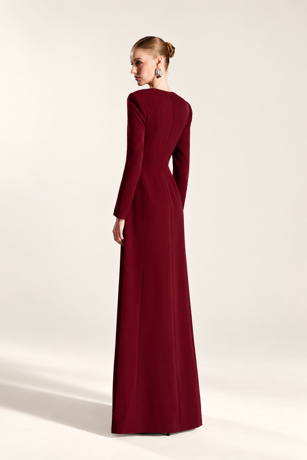 Draped V-Neck Gown