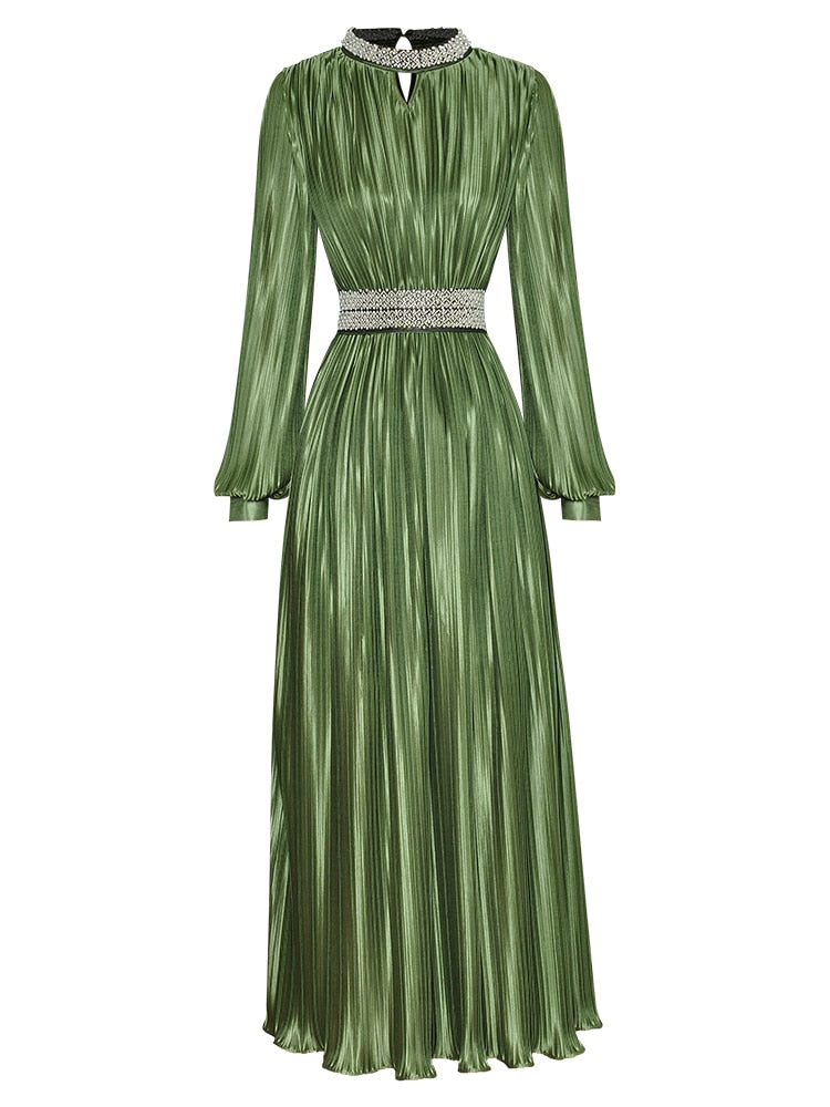 DRESS STYLE - NY2001-Midi Dress-onlinemarkat-Green-S - US 4-onlinemarkat