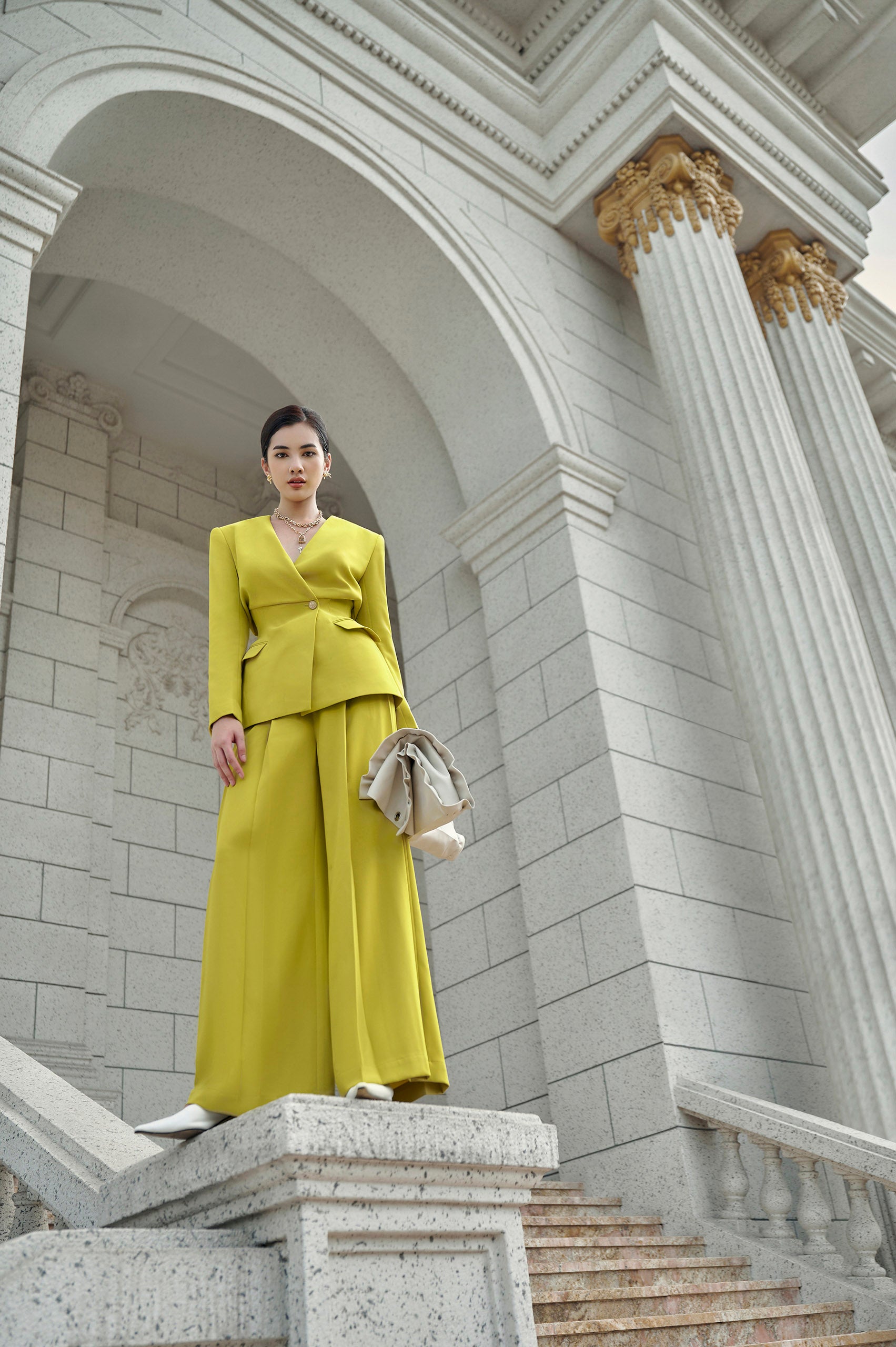 Hazel Neon Corset Blazer Tracy Noen Wide Leg Pants