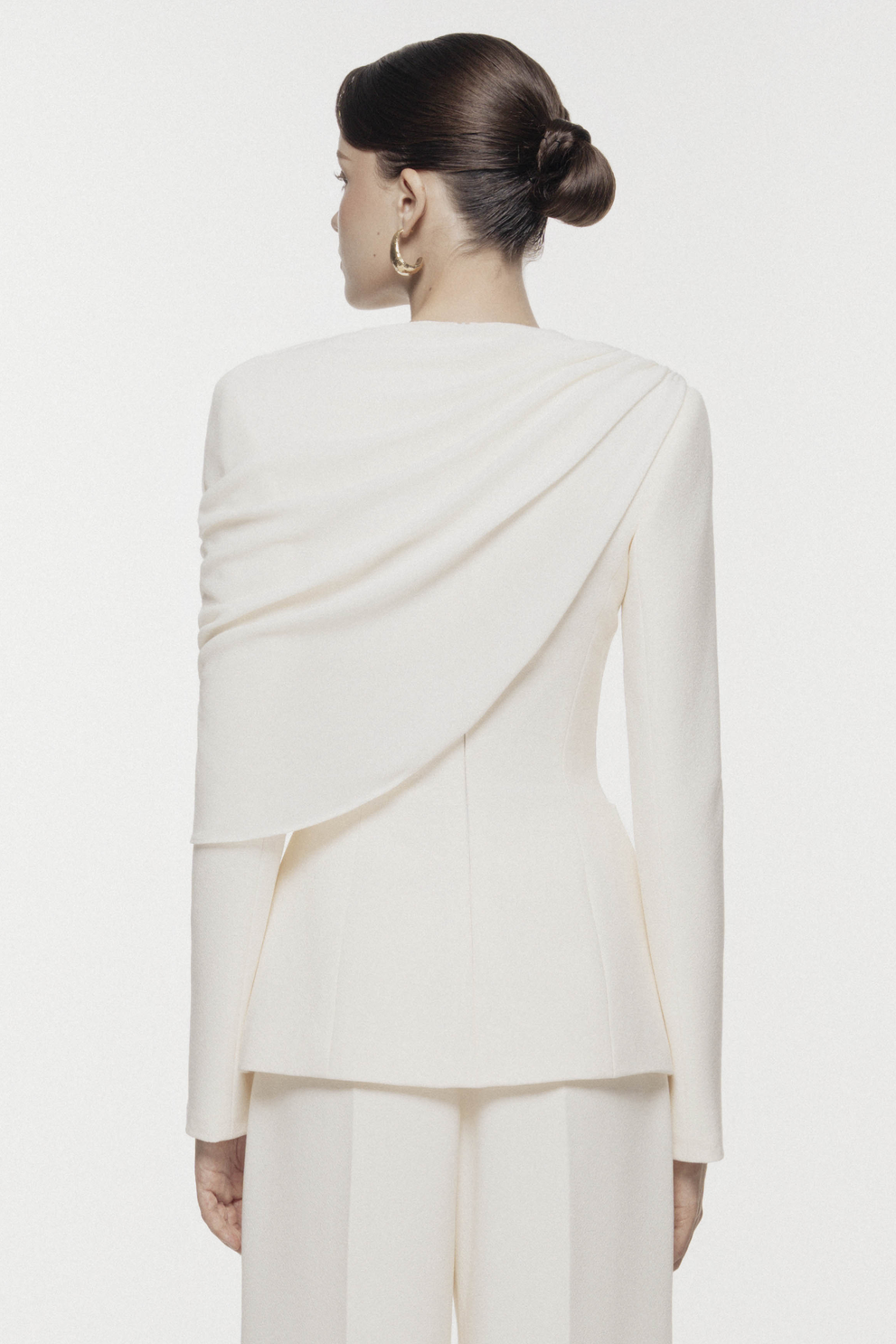 Draped Shoulder Tailored Vest