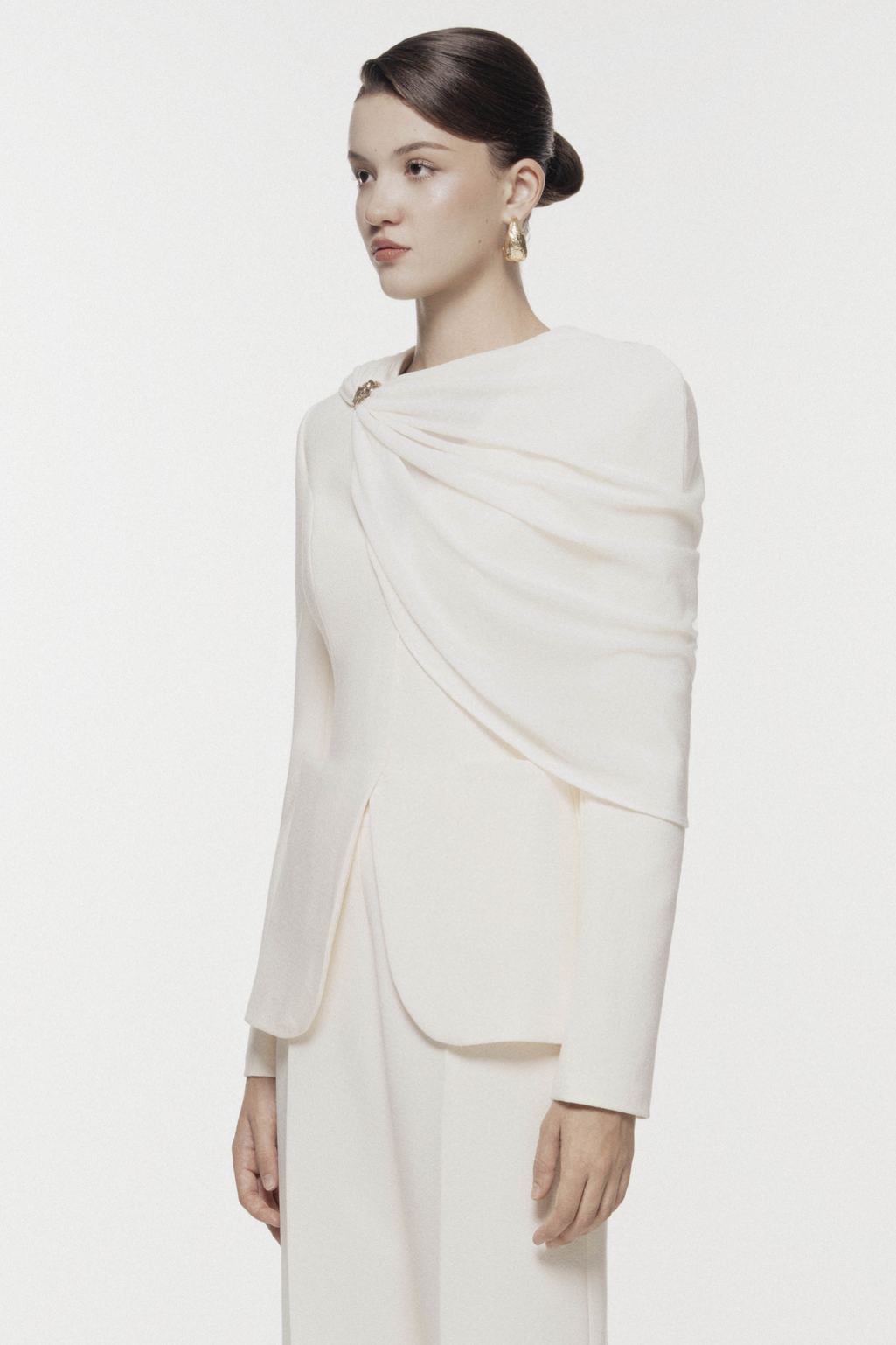 Draped Shoulder Tailored Vest