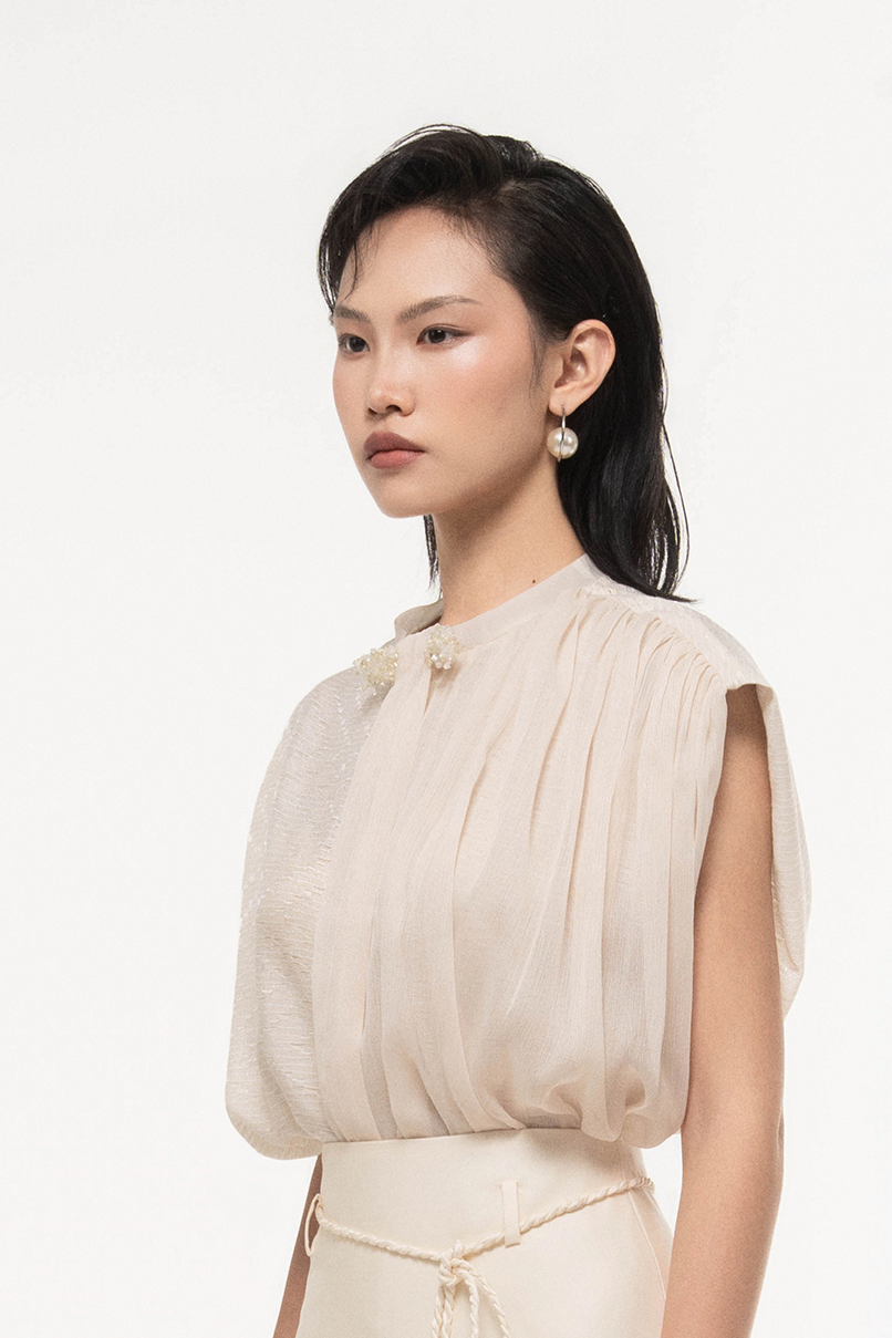 Draped Sleeveless Shirt