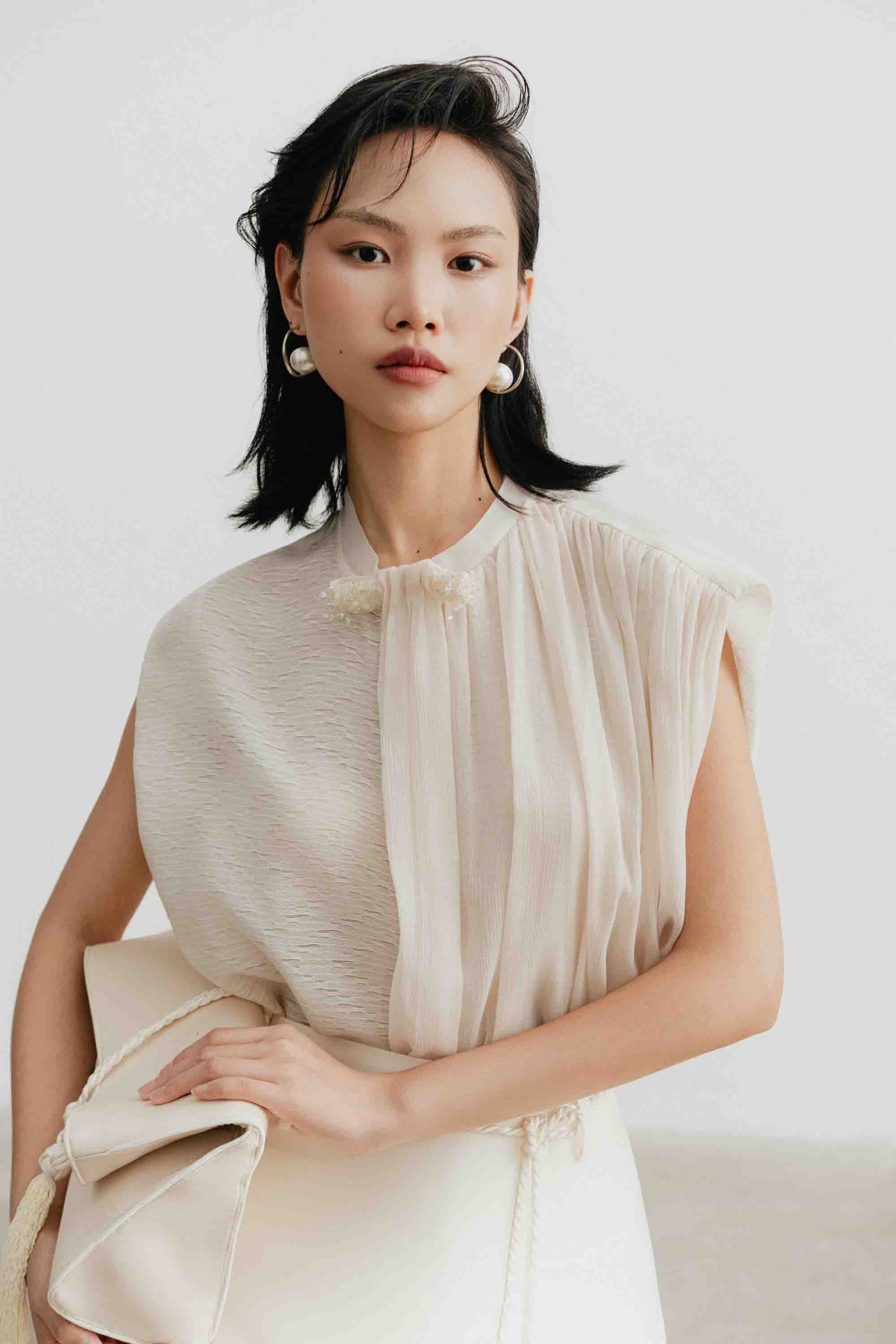Draped Sleeveless Shirt