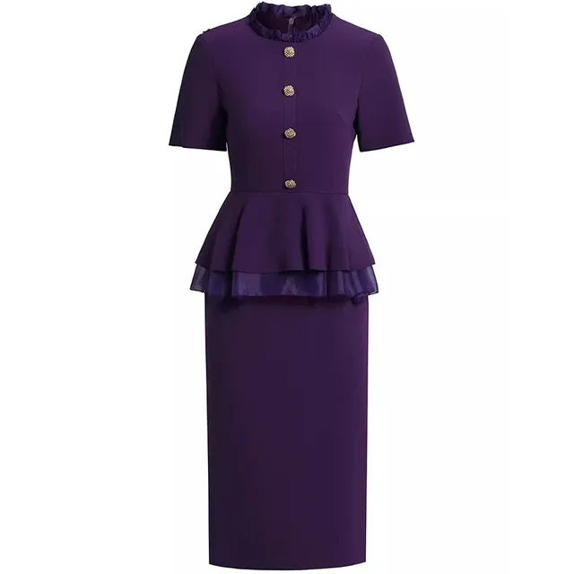 DRESS STYLE - SY745-Midi Dress-onlinemarkat-Purple-XS - US 2-onlinemarkat