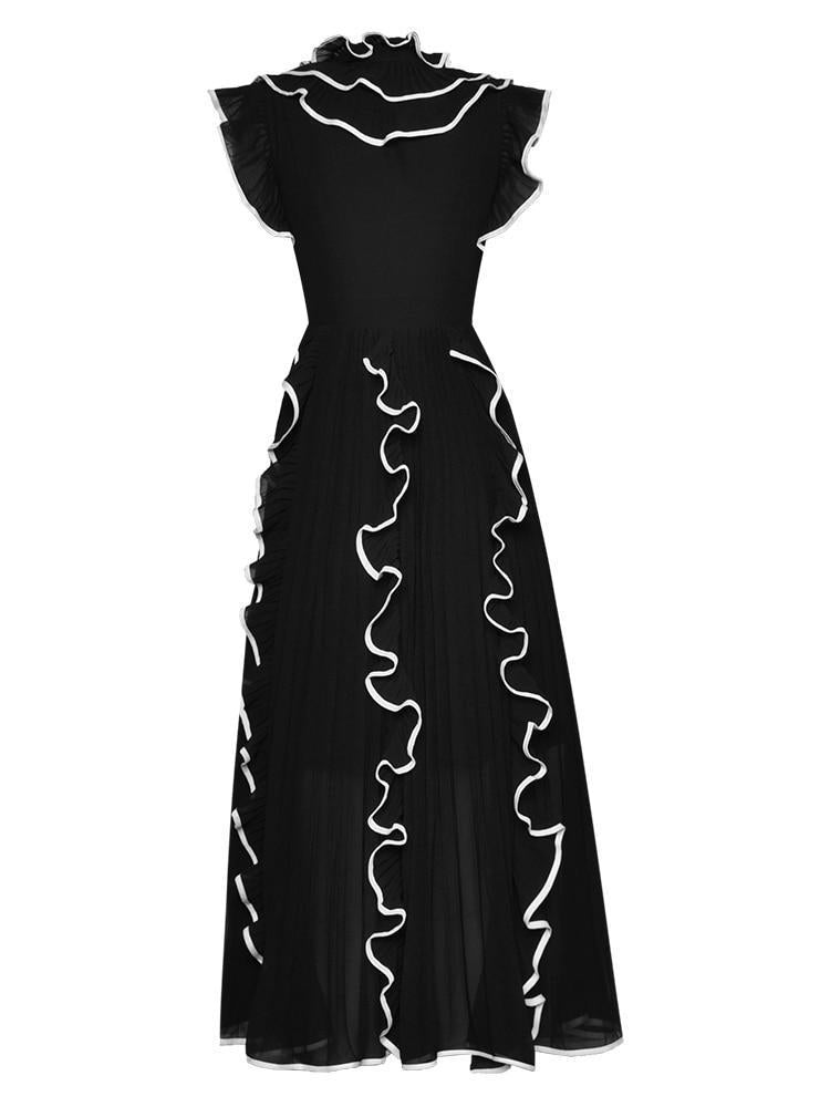 Elegant Chiffon Ruffles midi dress - TR226