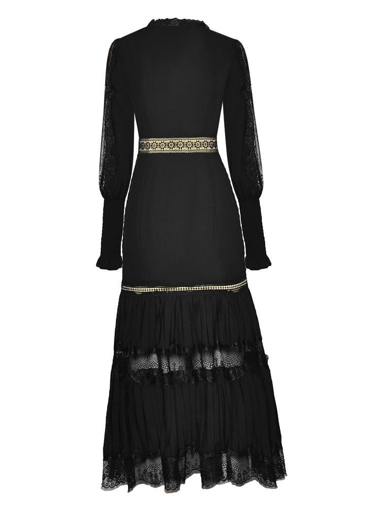 Elegant long sleeve Lace midi dress - EA128