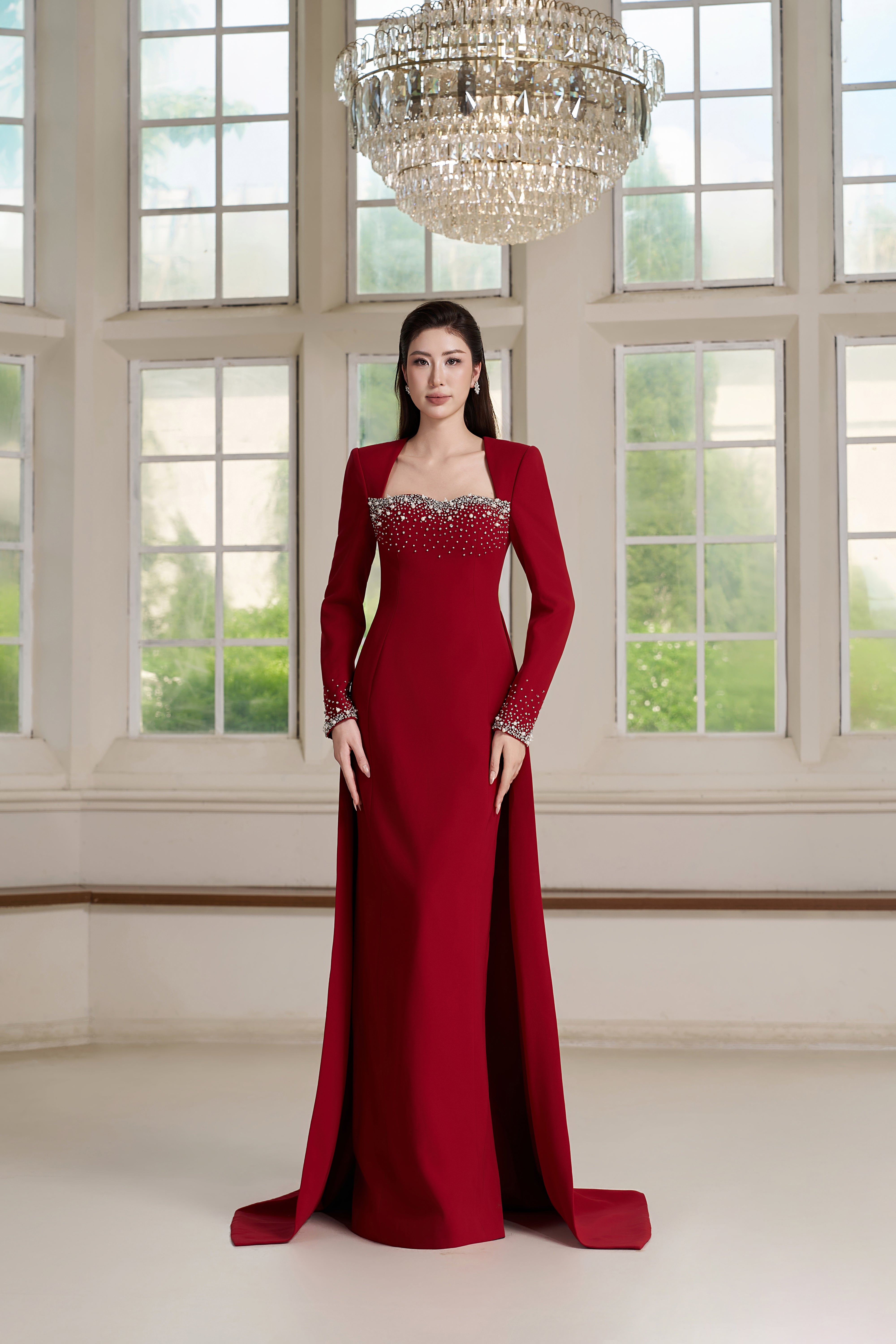 Elia Dress – Bordeaux Maxi Dress