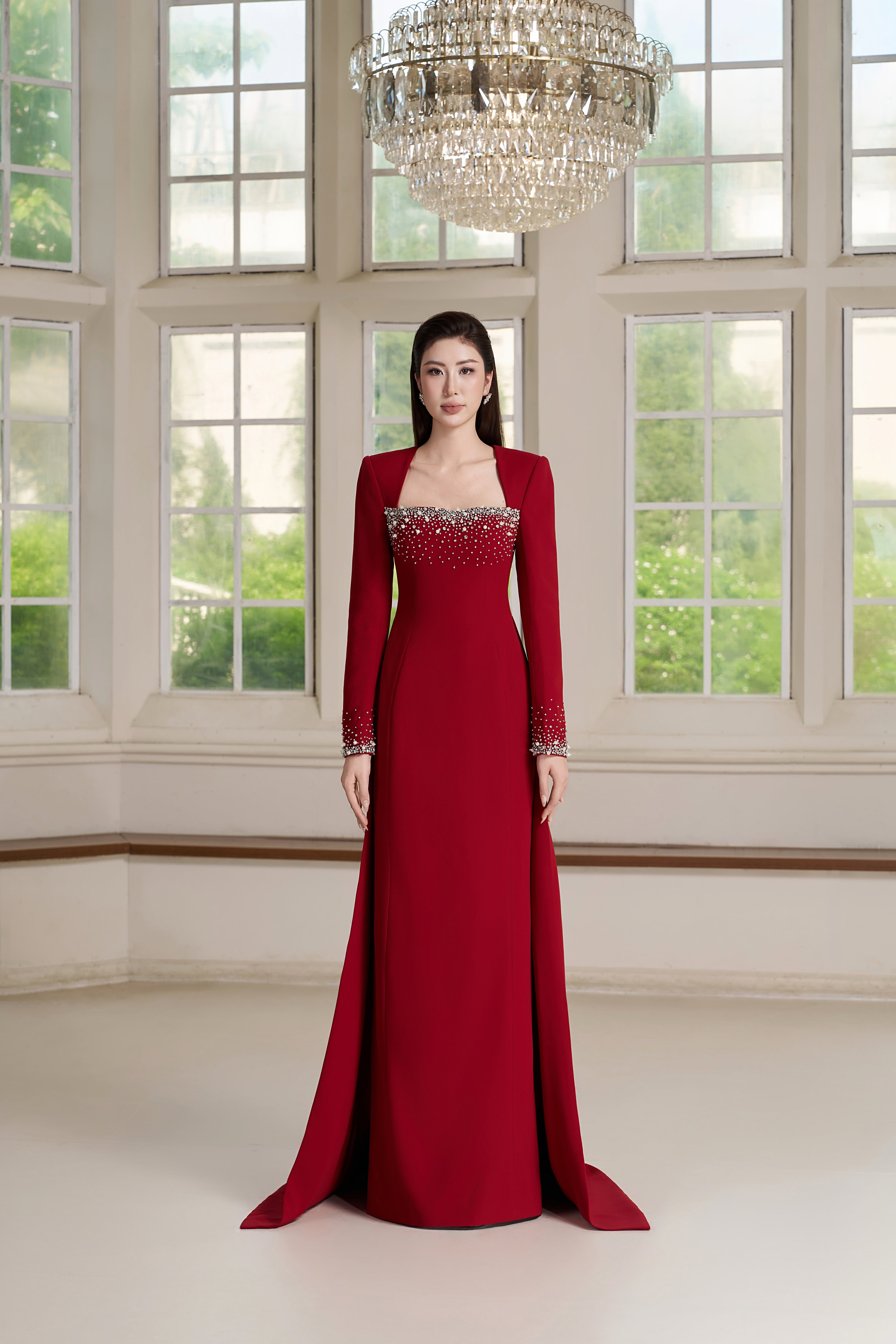 Elia Dress – Bordeaux Maxi Dress