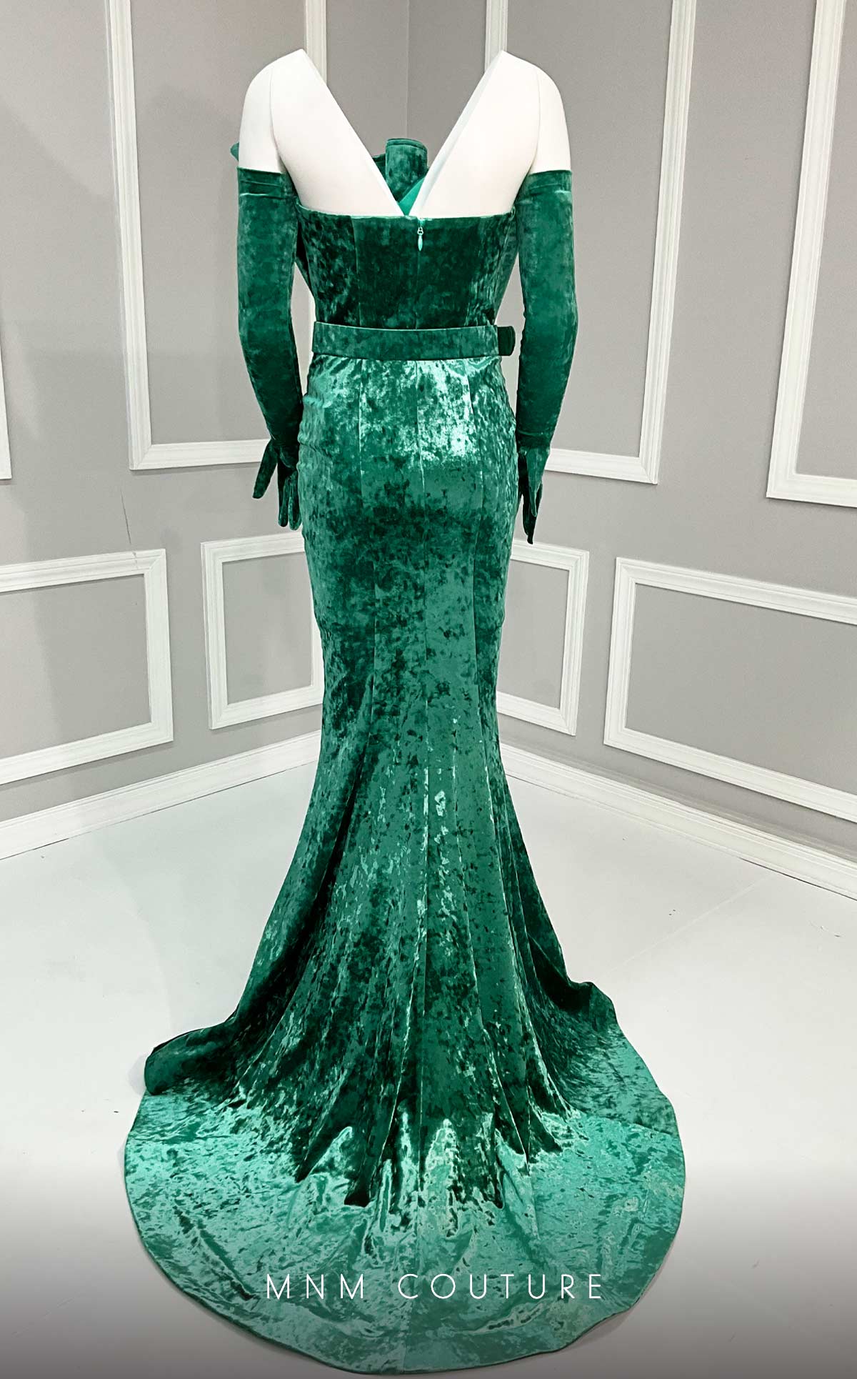 Emerald Strapless Evening Gown N0631